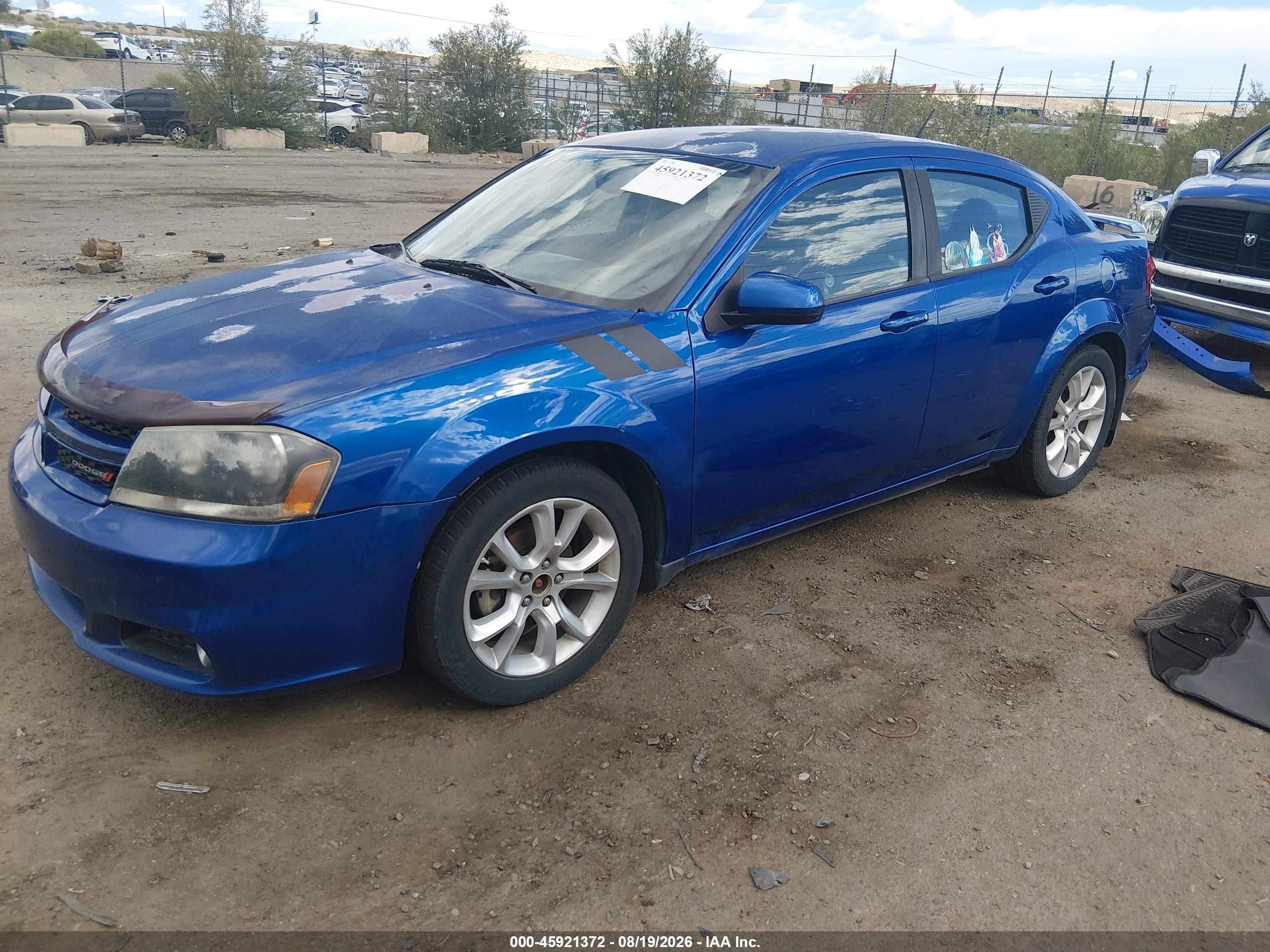 2014 Dodge Avenger R/t Blue vin: 1C3CDZBGXEN166346