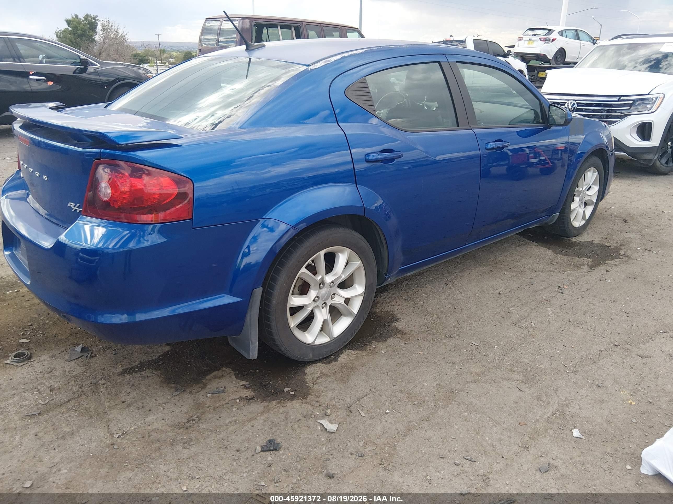 2014 Dodge Avenger R/t Blue vin: 1C3CDZBGXEN166346