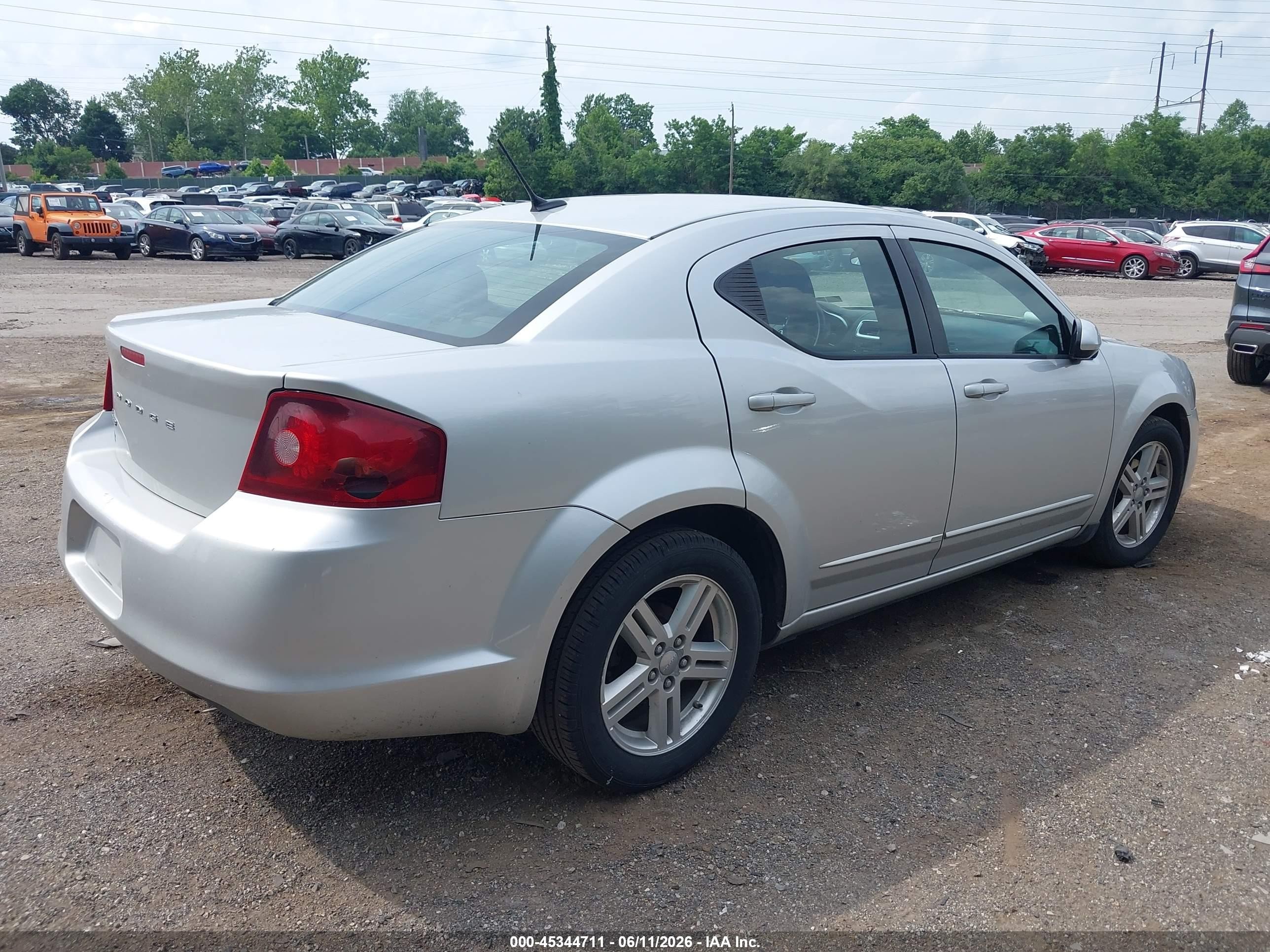 2012 Dodge Avenger Sxt Silver vin: 1C3CDZCB0CN182071