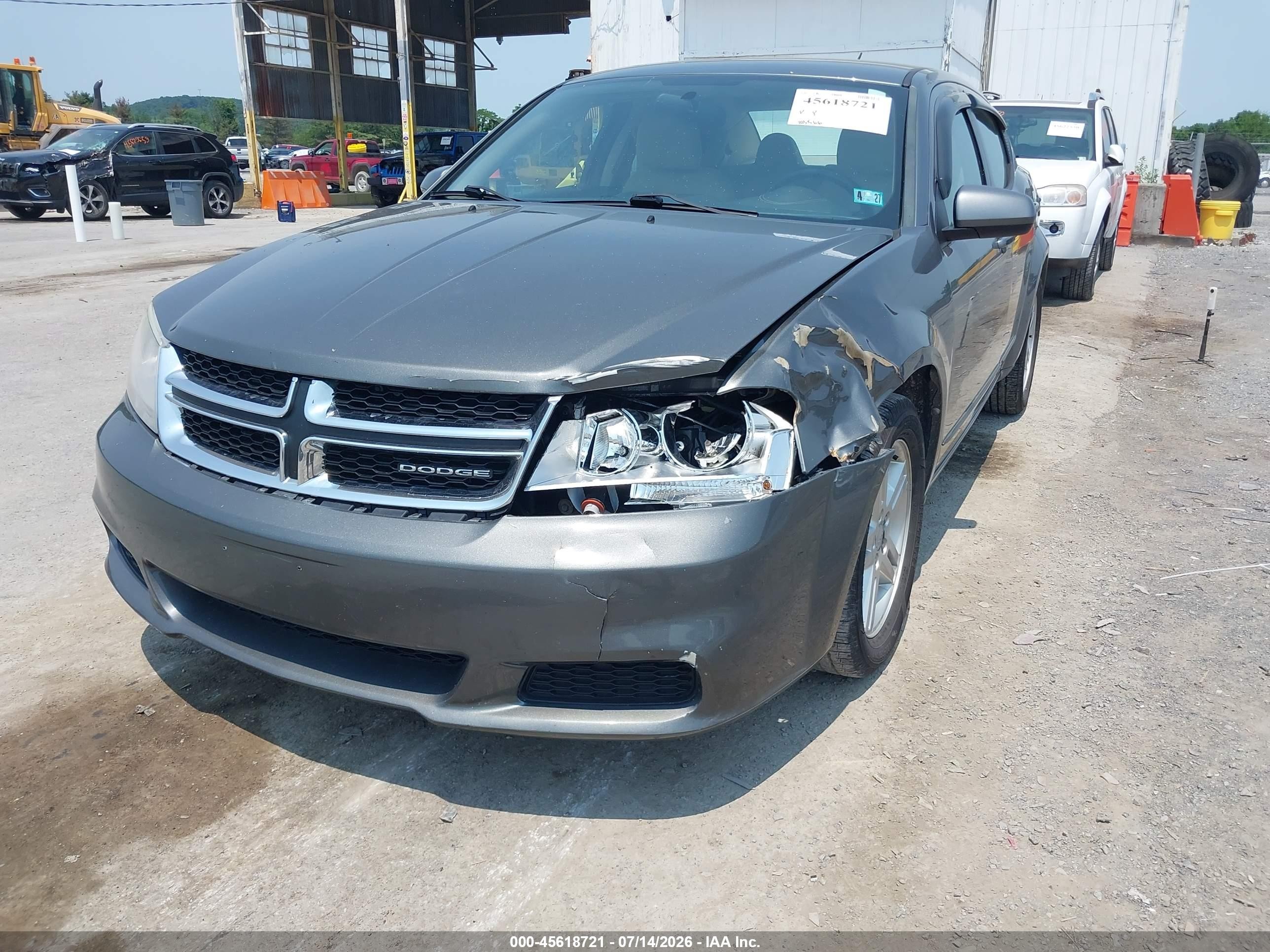 2012 Dodge Avenger Sxt Серый vin: 1C3CDZCB0CN182247