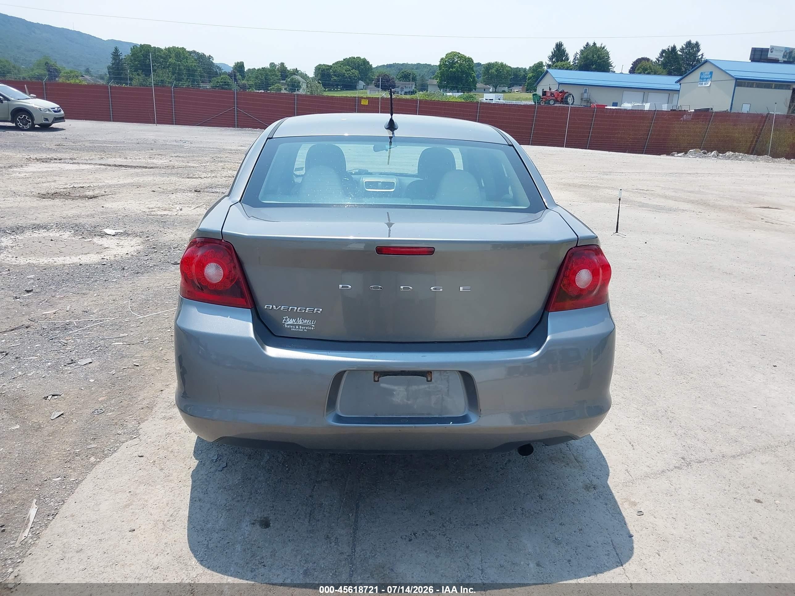 2012 Dodge Avenger Sxt Серый vin: 1C3CDZCB0CN182247