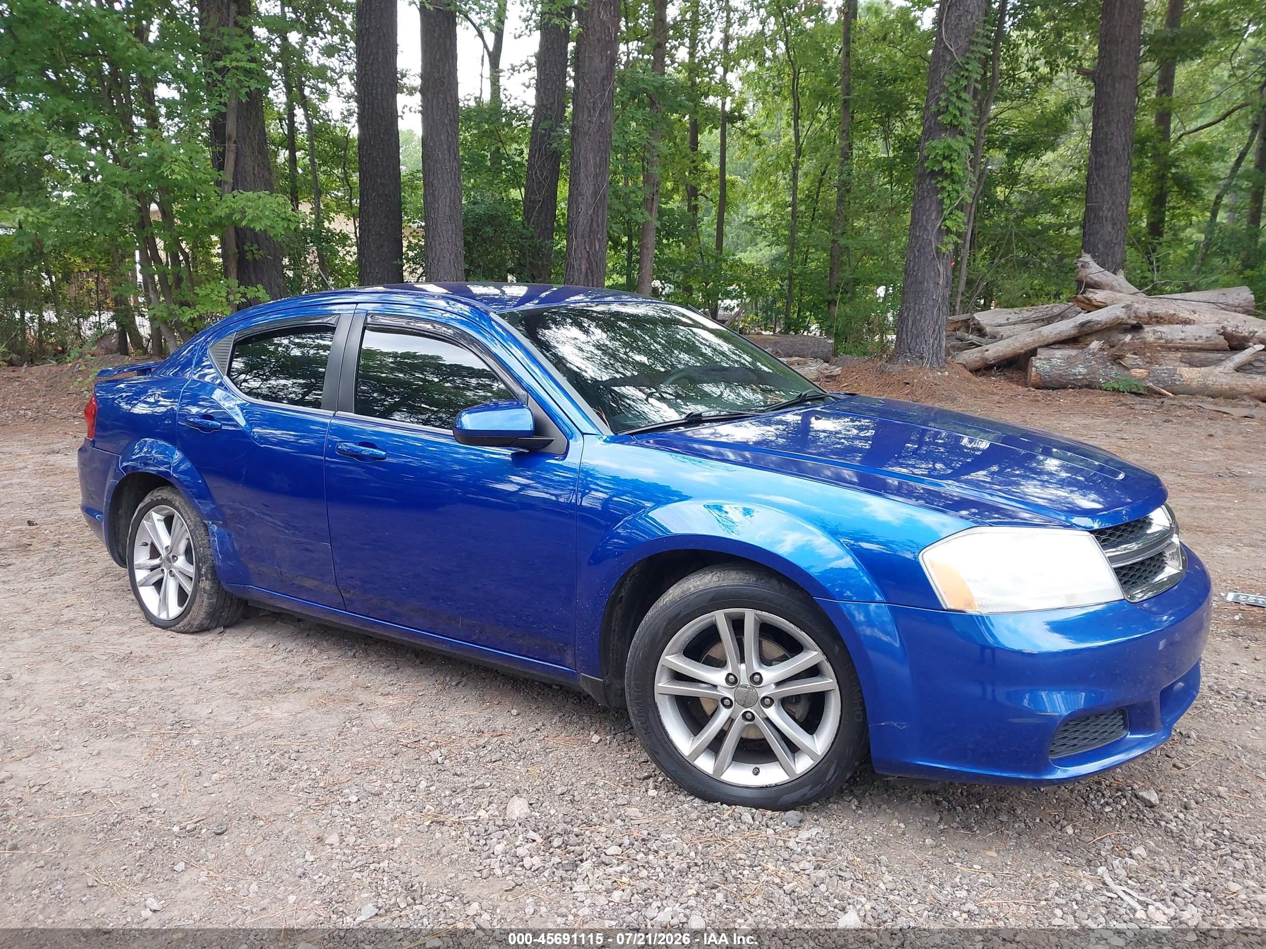 2012 Dodge Avenger Sxt Синий vin: 1C3CDZCB0CN200651