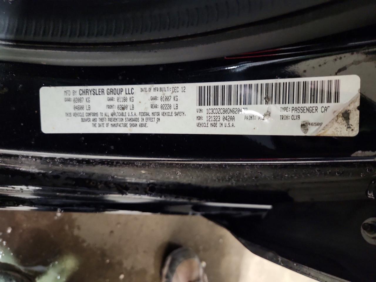 2013 Dodge Avenger Sxt Black vin: 1C3CDZCB0DN620427