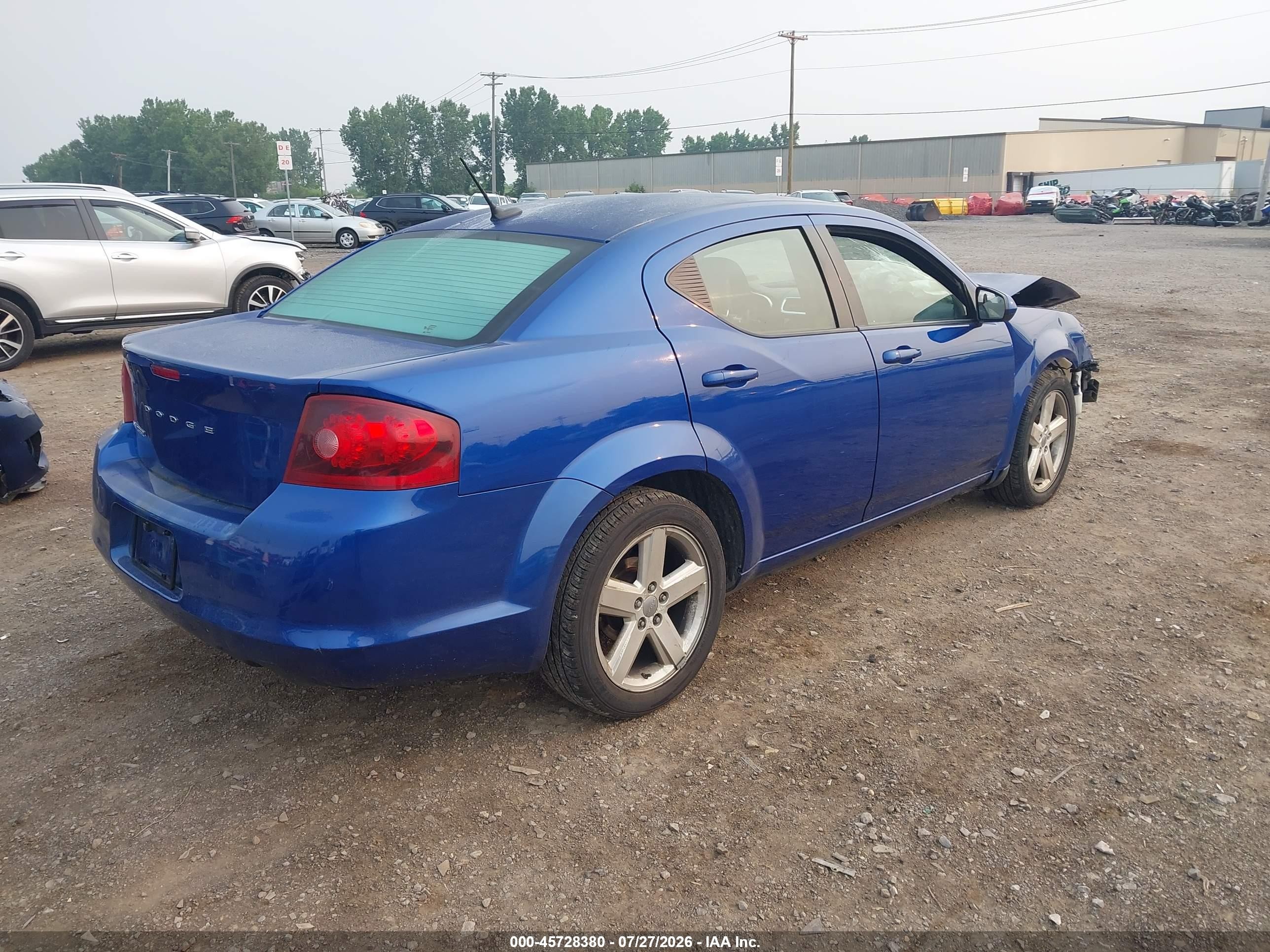 2012 Dodge Avenger Sxt Синий vin: 1C3CDZCB1CN148298