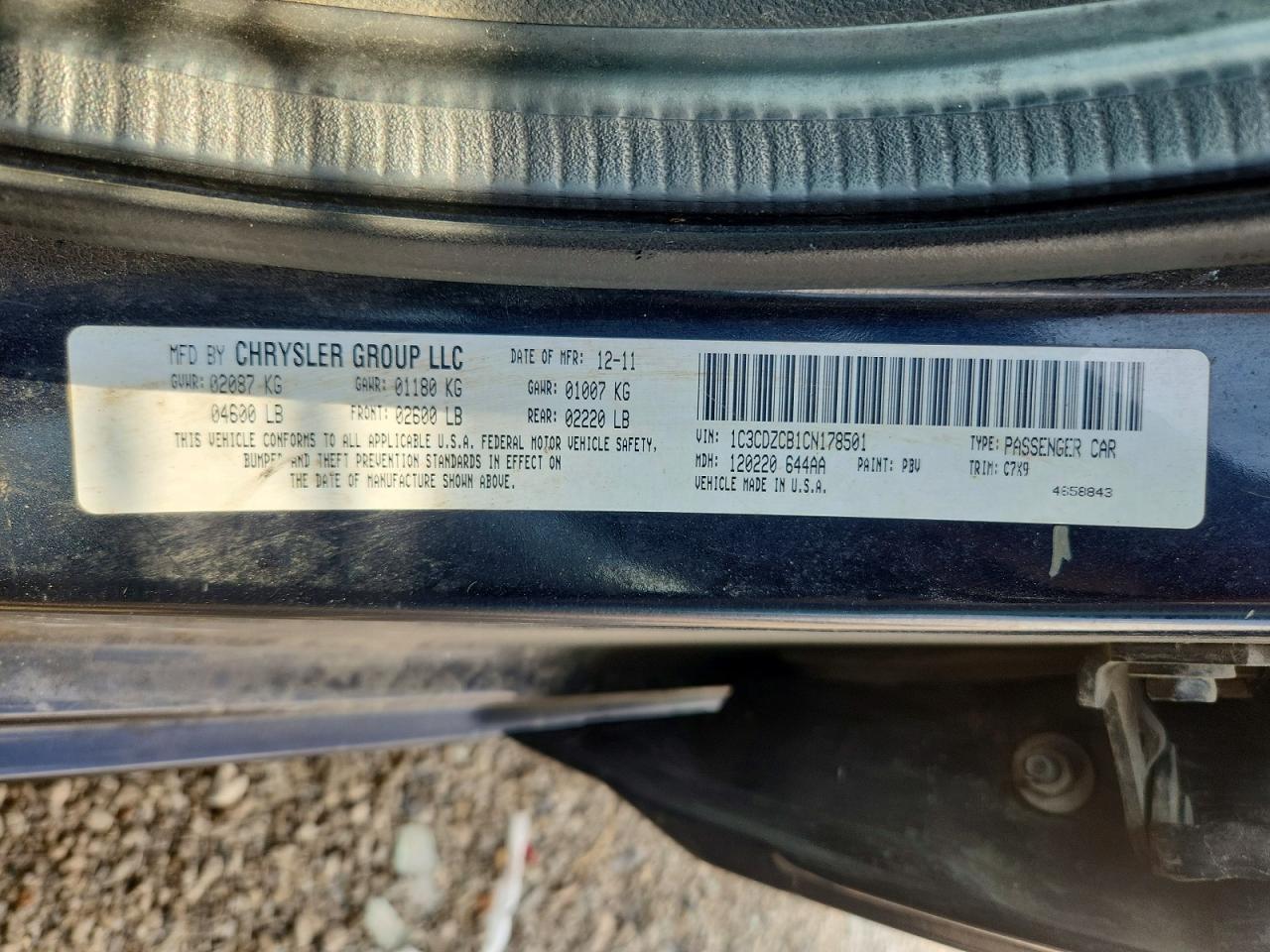 2012 Dodge Avenger Sxt Blue vin: 1C3CDZCB1CN178501