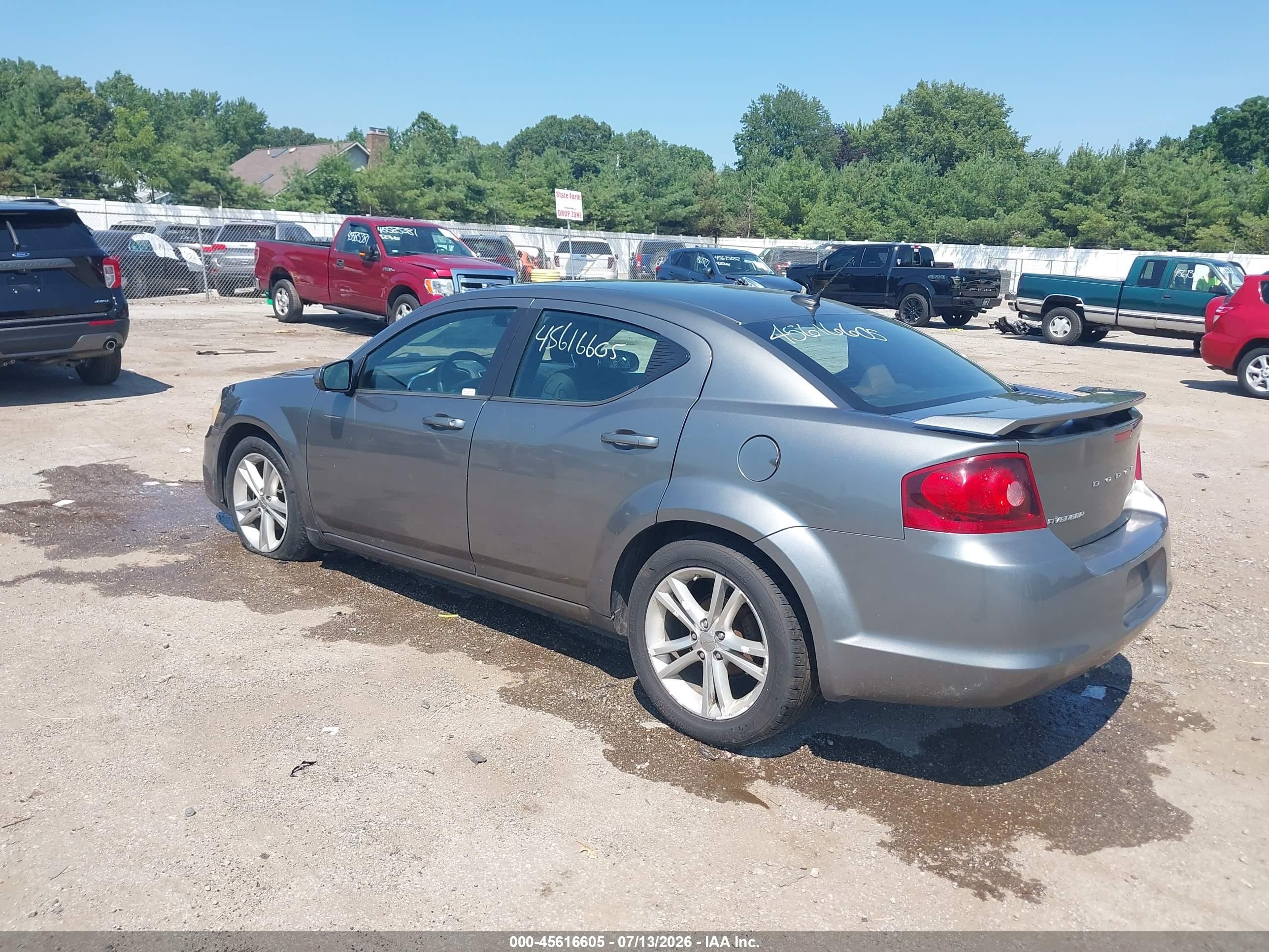 2013 Dodge Avenger Sxt Gray vin: 1C3CDZCB1DN502225