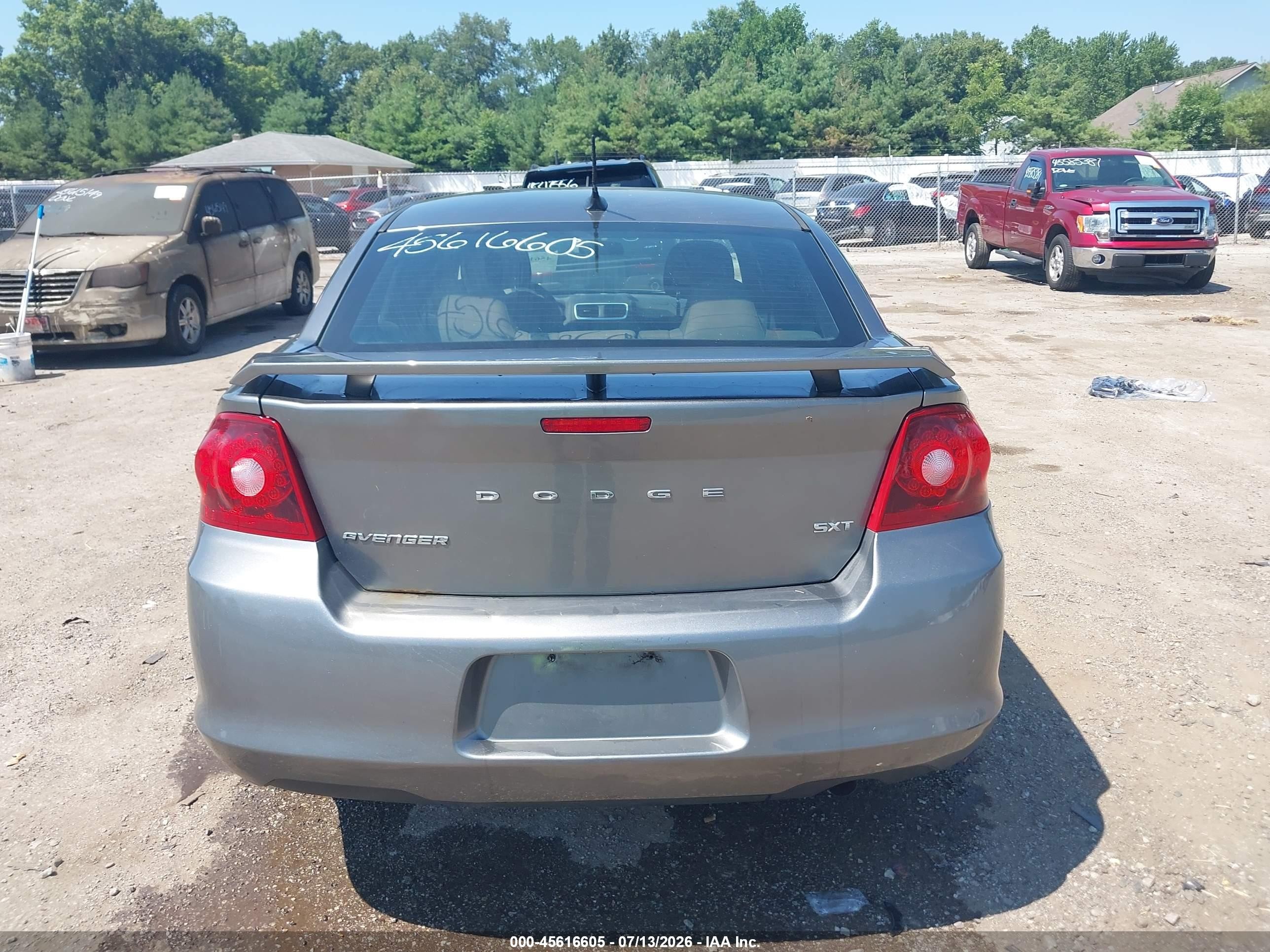 2013 Dodge Avenger Sxt Gray vin: 1C3CDZCB1DN502225