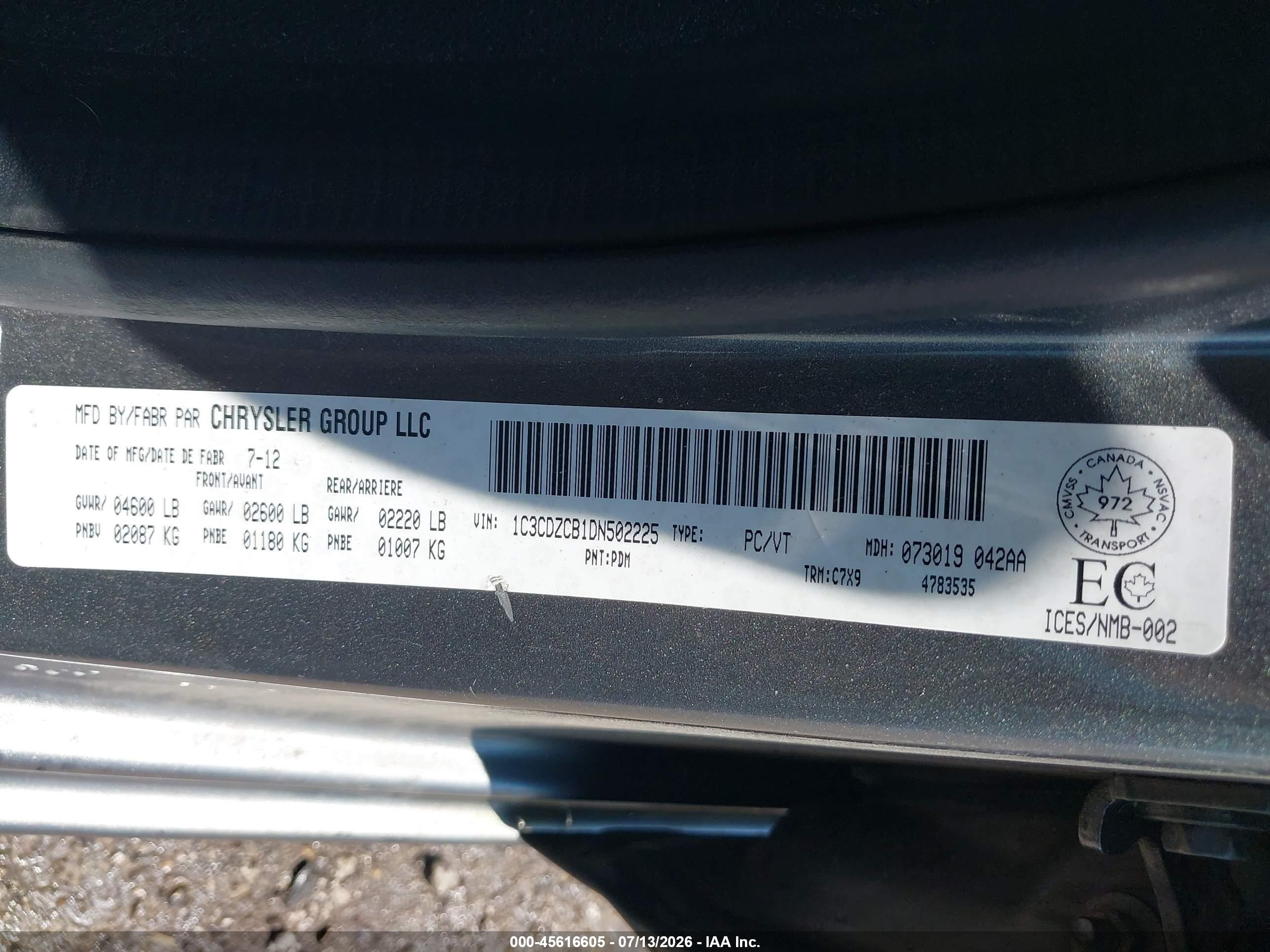 2013 Dodge Avenger Sxt Gray vin: 1C3CDZCB1DN502225