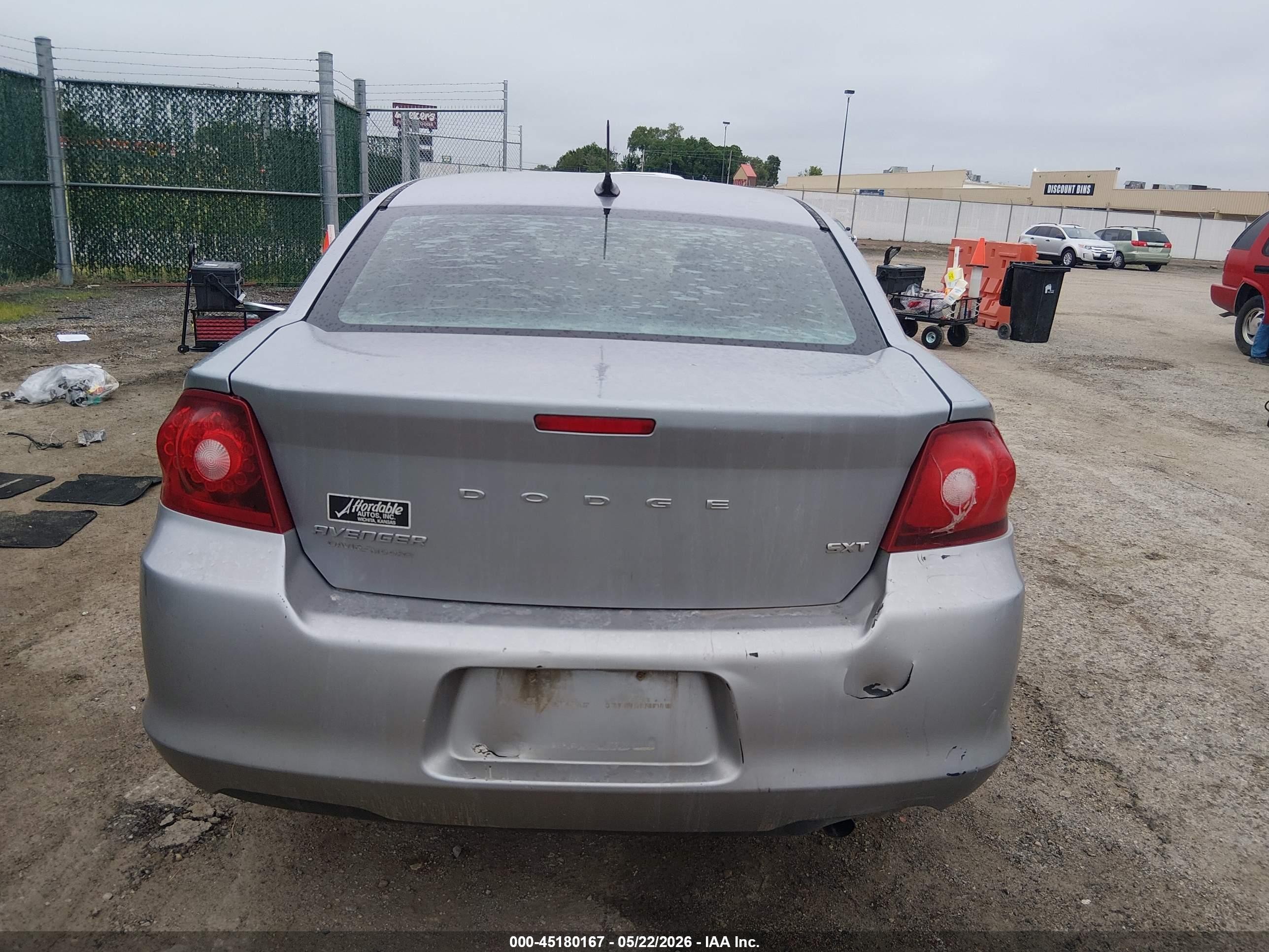 2013 Dodge Avenger Sxt Серый vin: 1C3CDZCB1DN556723