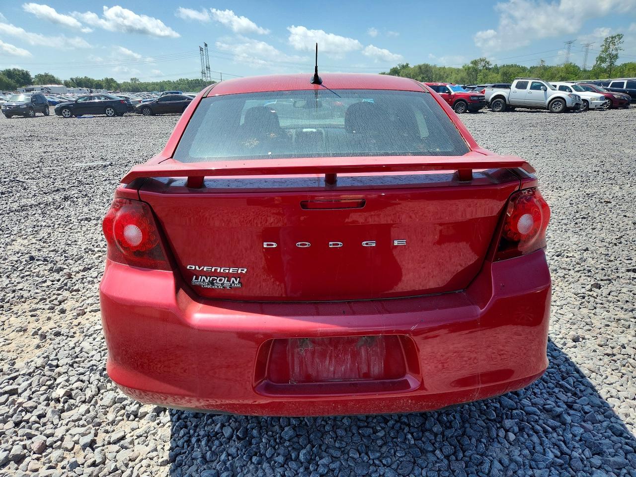2013 Dodge Avenger Sxt Red vin: 1C3CDZCB1DN620257