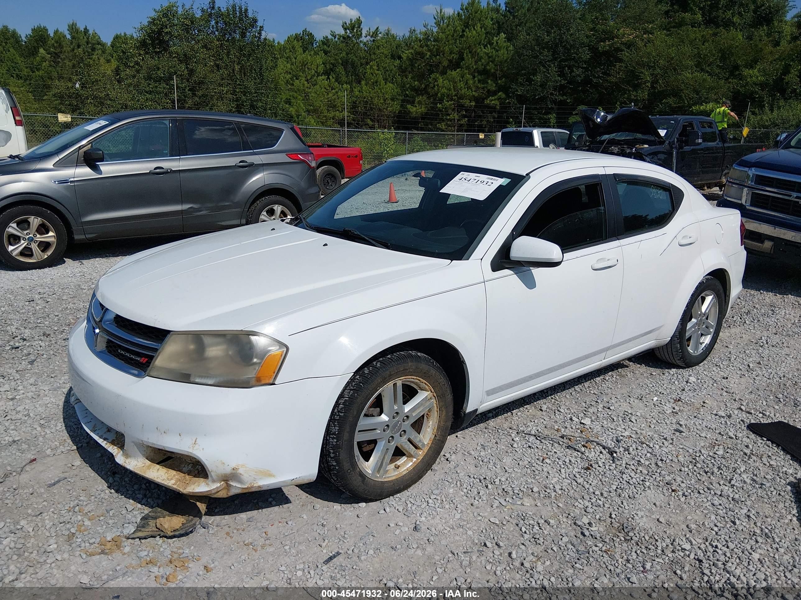 2012 Dodge Avenger Sxt Белый vin: 1C3CDZCB2CN290238