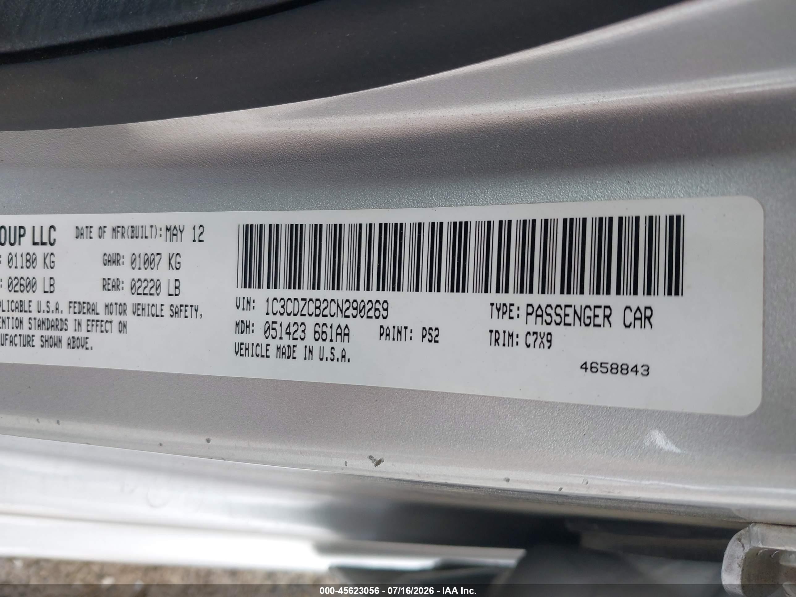 2012 Dodge Avenger Sxt Серебряный vin: 1C3CDZCB2CN290269