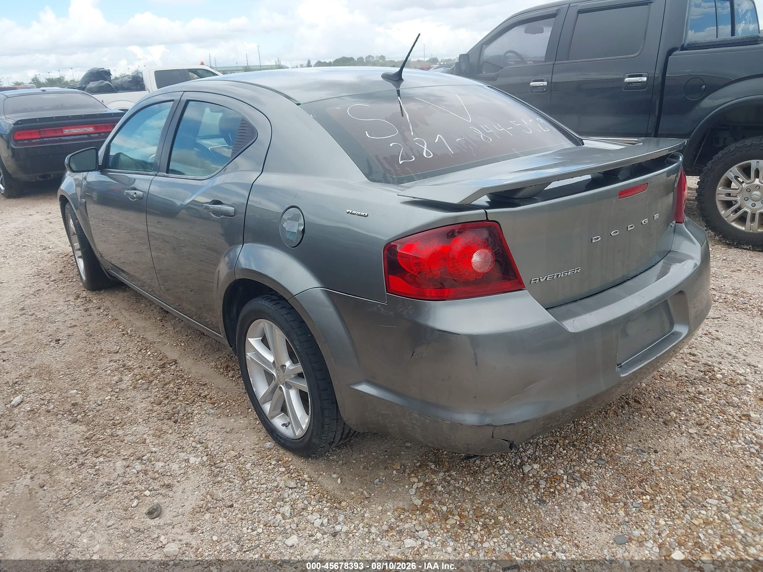 2013 Dodge Avenger Sxt Серый vin: 1C3CDZCB2DN556701