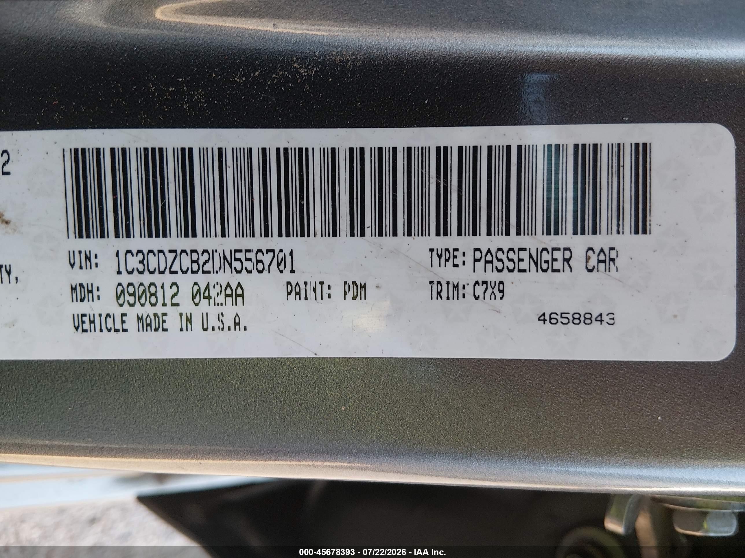 2013 Dodge Avenger Sxt Серый vin: 1C3CDZCB2DN556701