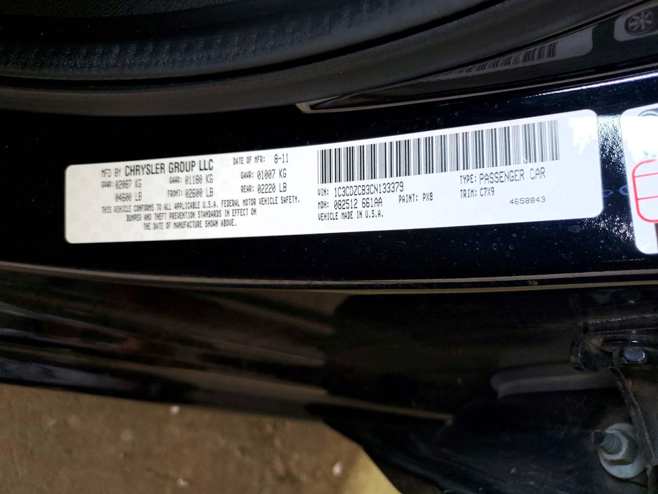 2012 Dodge Avenger Sxt Черный vin: 1C3CDZCB3CN133379