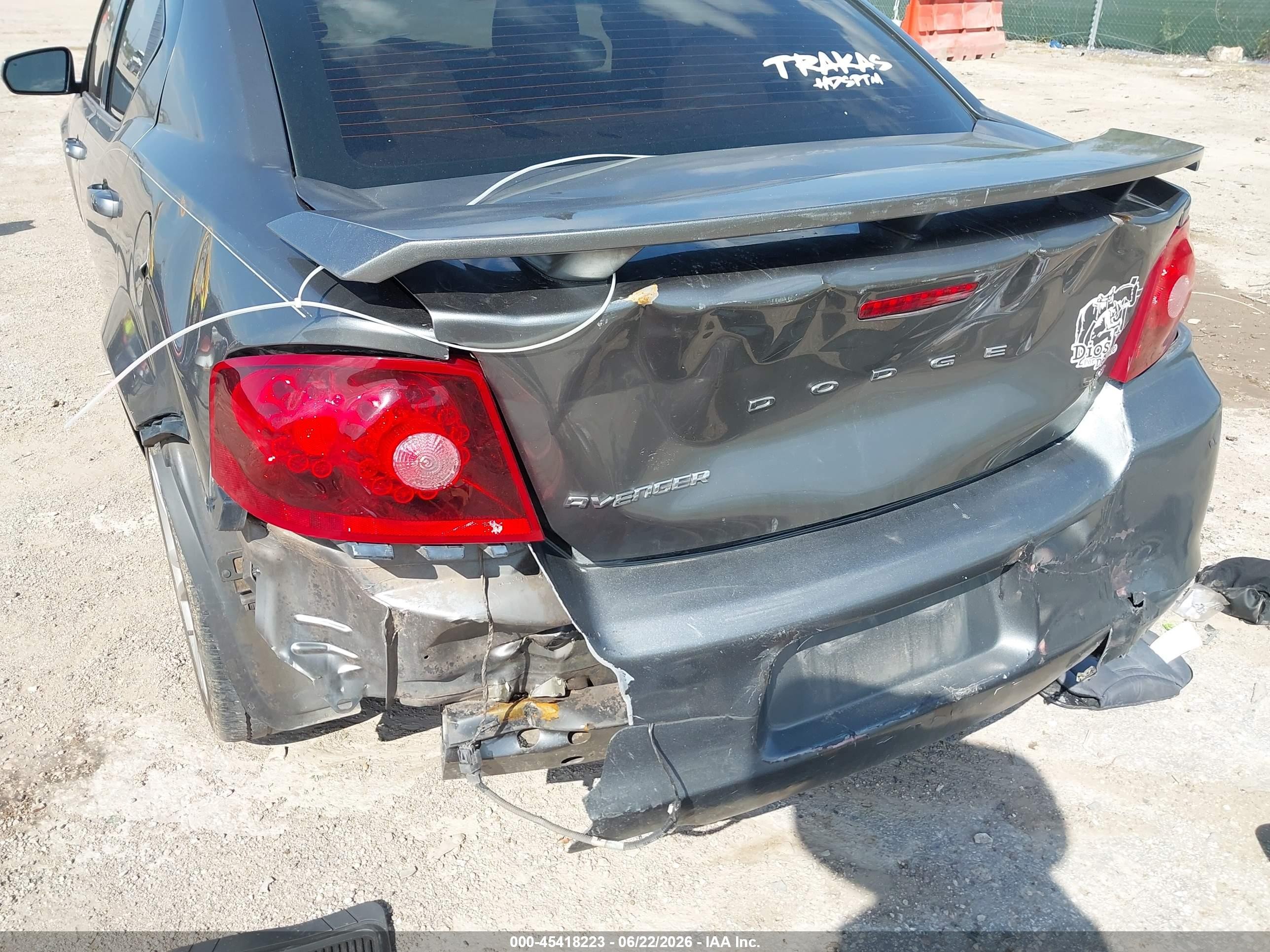 2012 Dodge Avenger Sxt Gray vin: 1C3CDZCB3CN190391