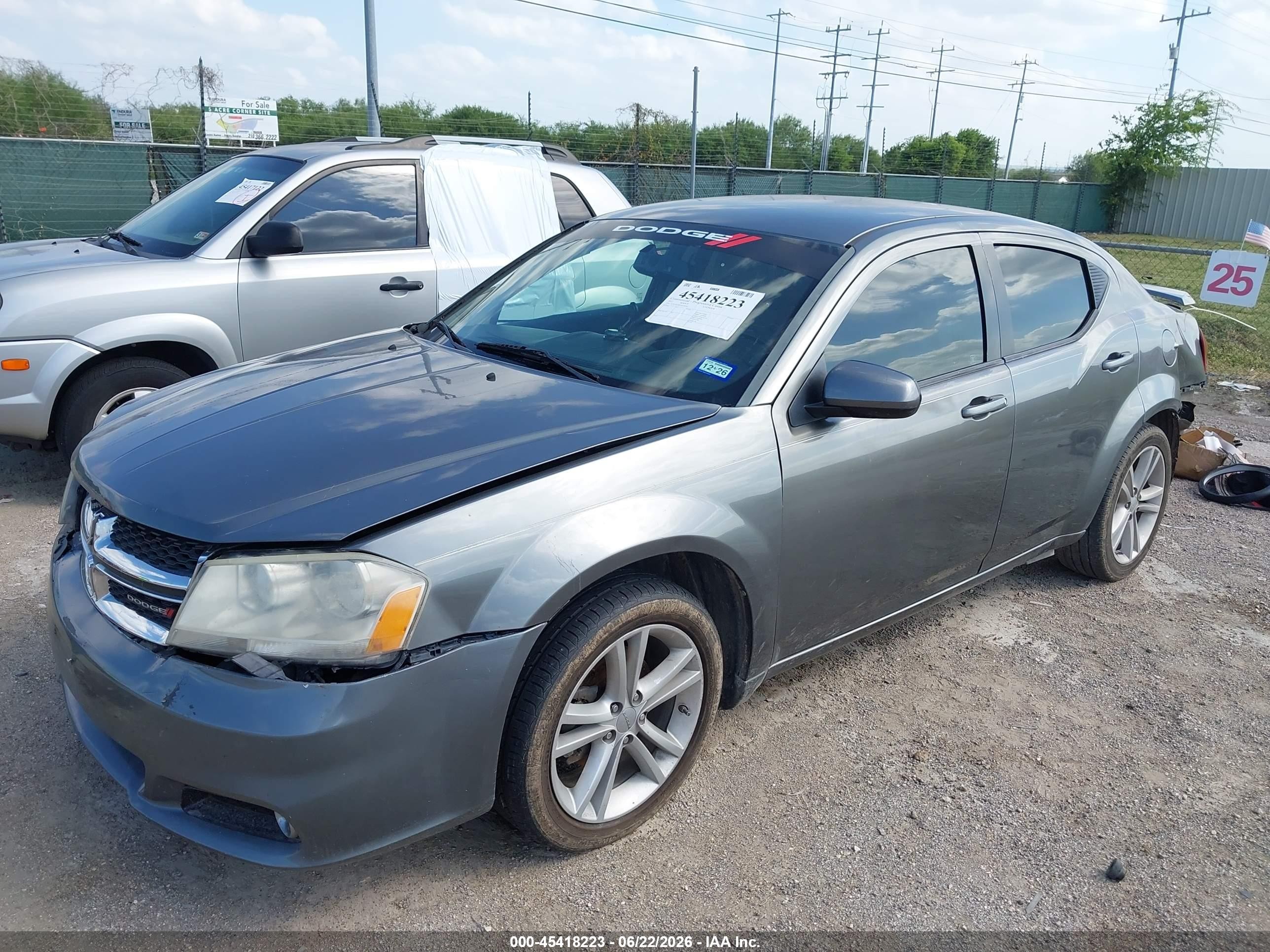 2012 Dodge Avenger Sxt Gray vin: 1C3CDZCB3CN190391