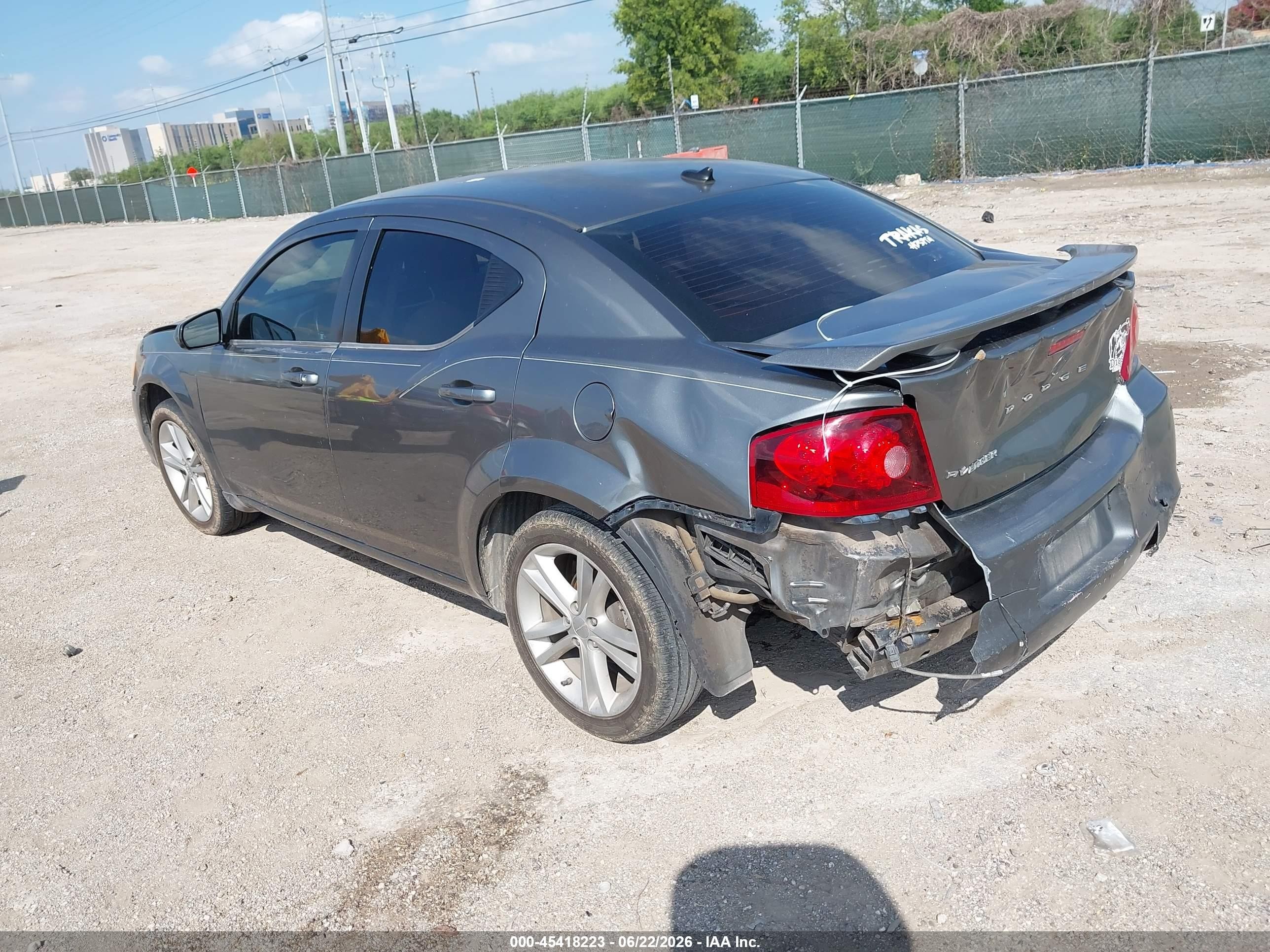 2012 Dodge Avenger Sxt Gray vin: 1C3CDZCB3CN190391