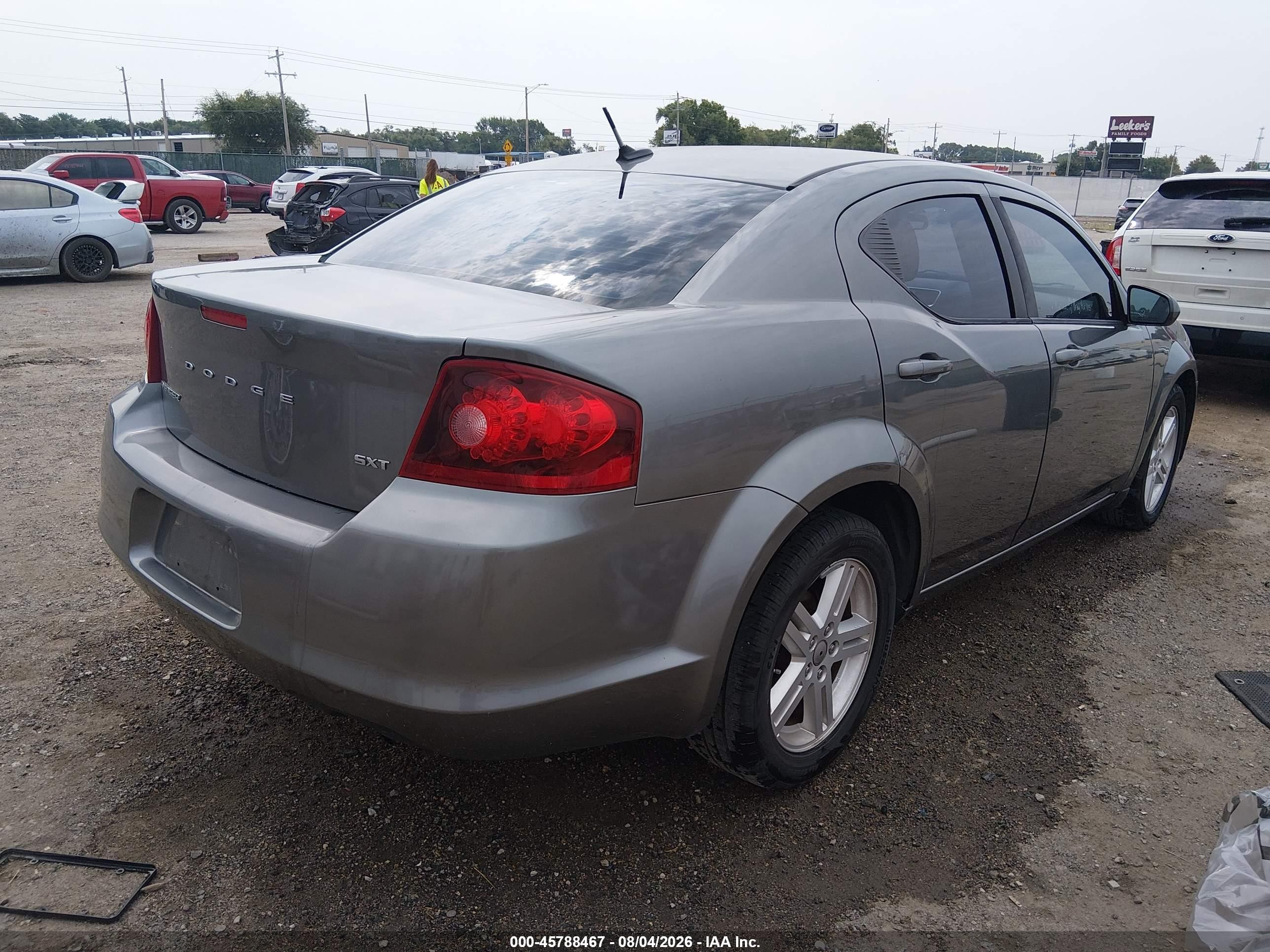 2012 Dodge Avenger Sxt Gray vin: 1C3CDZCB3CN195087