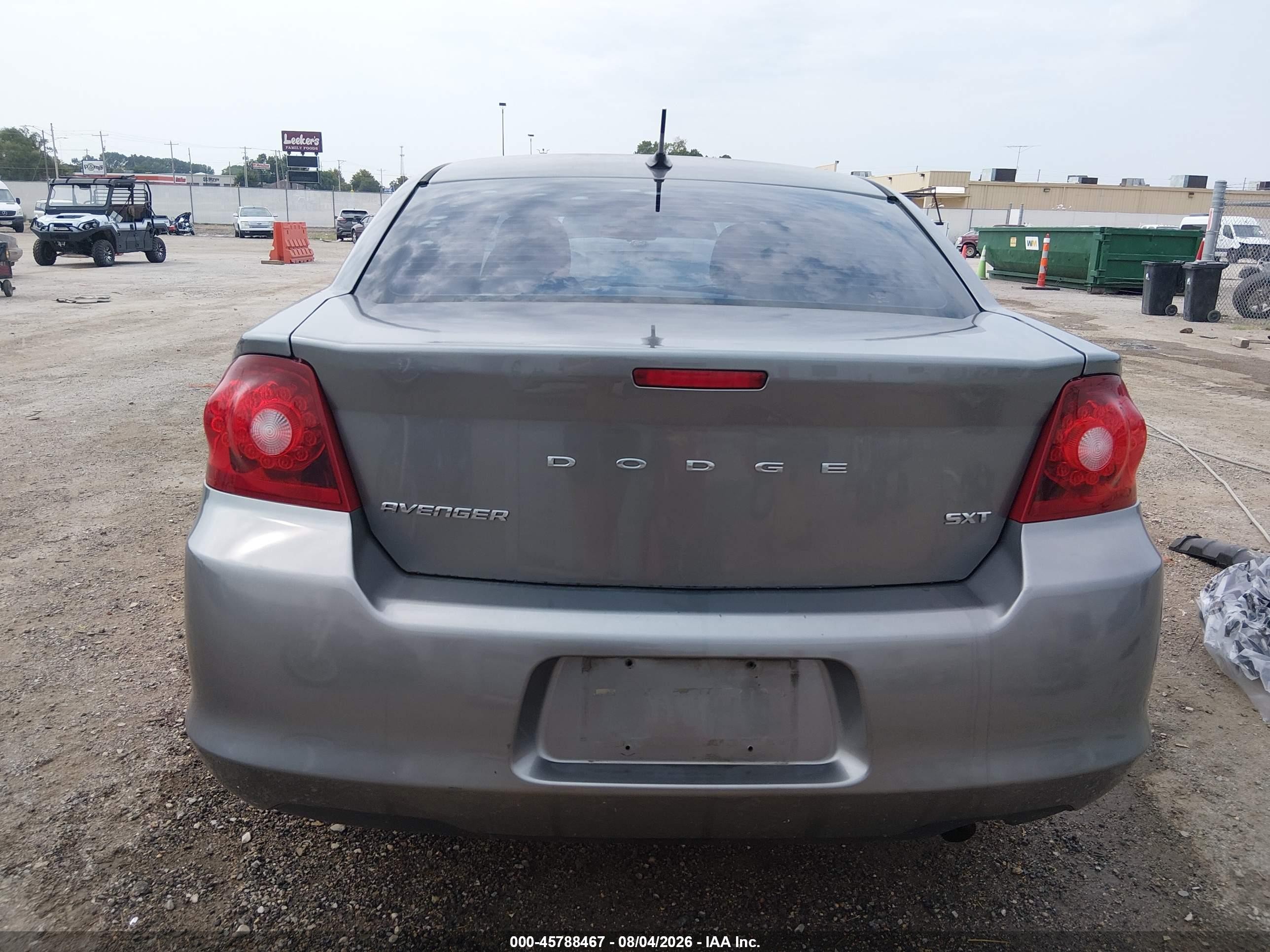 2012 Dodge Avenger Sxt Gray vin: 1C3CDZCB3CN195087