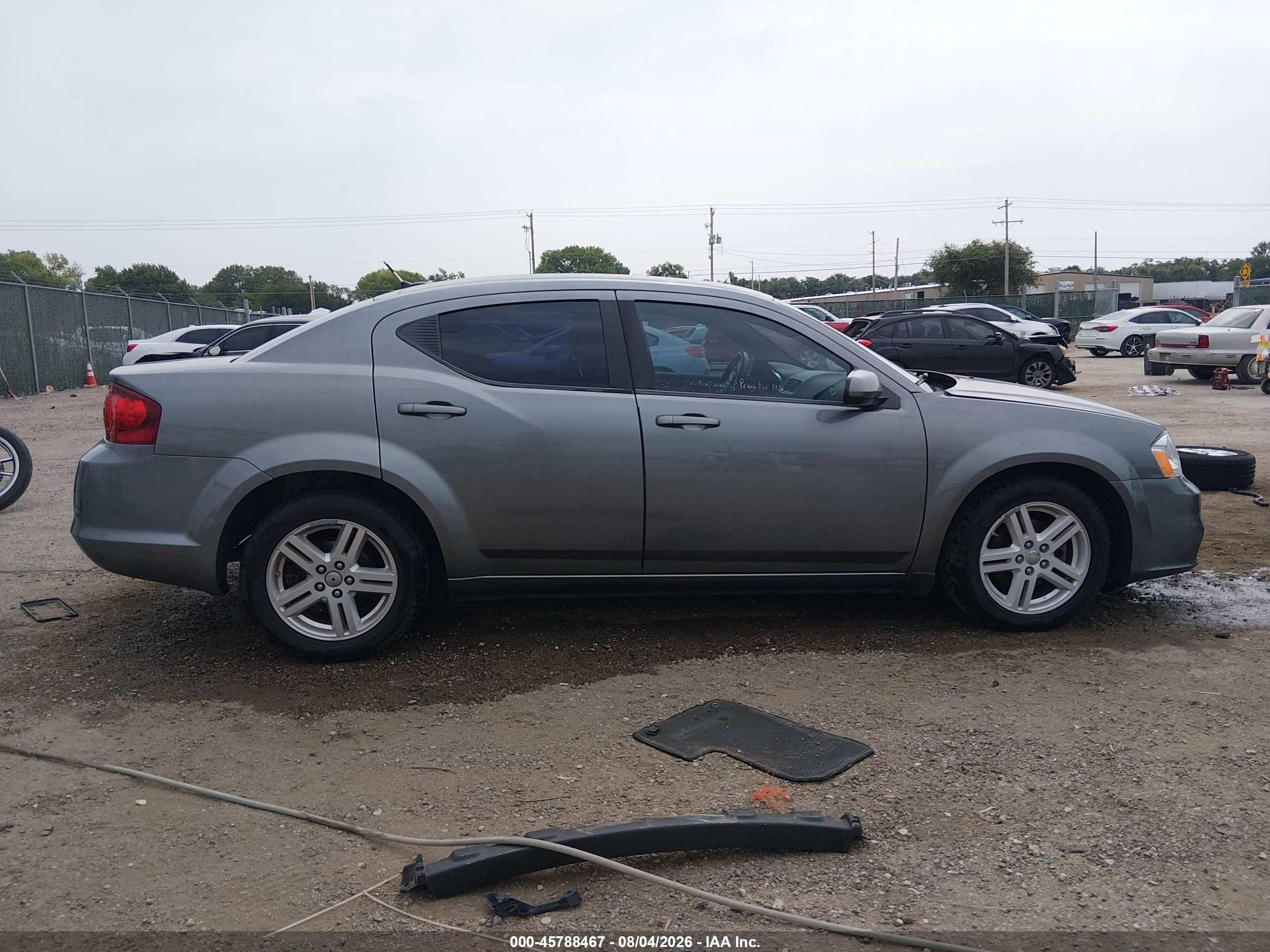 2012 Dodge Avenger Sxt Gray vin: 1C3CDZCB3CN195087