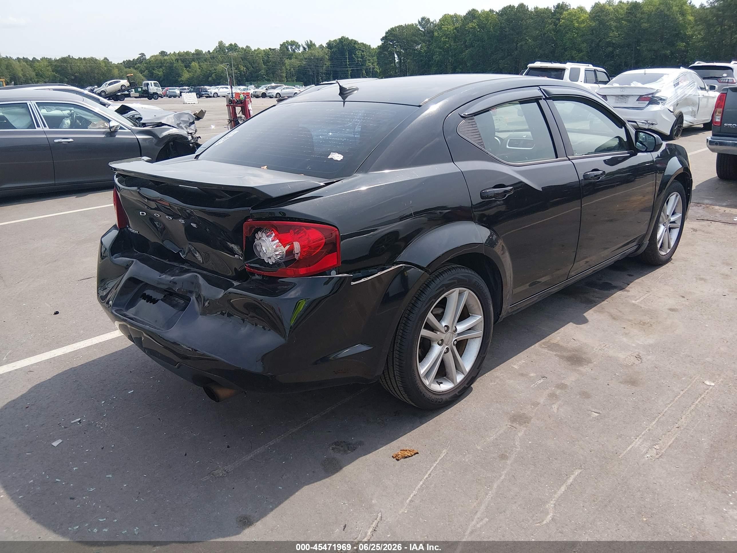 2012 Dodge Avenger Sxt Черный vin: 1C3CDZCB4CN253479