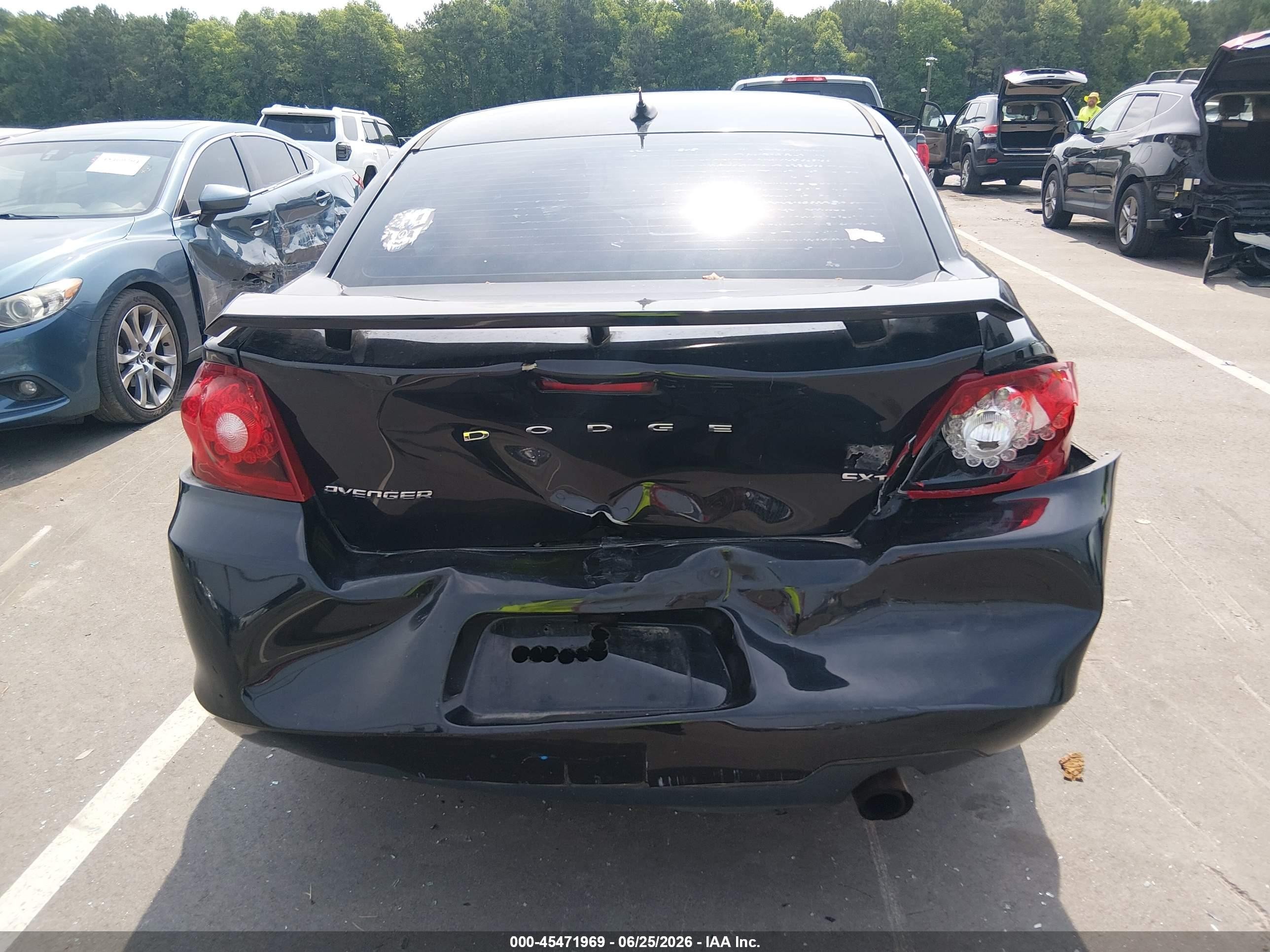 2012 Dodge Avenger Sxt Черный vin: 1C3CDZCB4CN253479