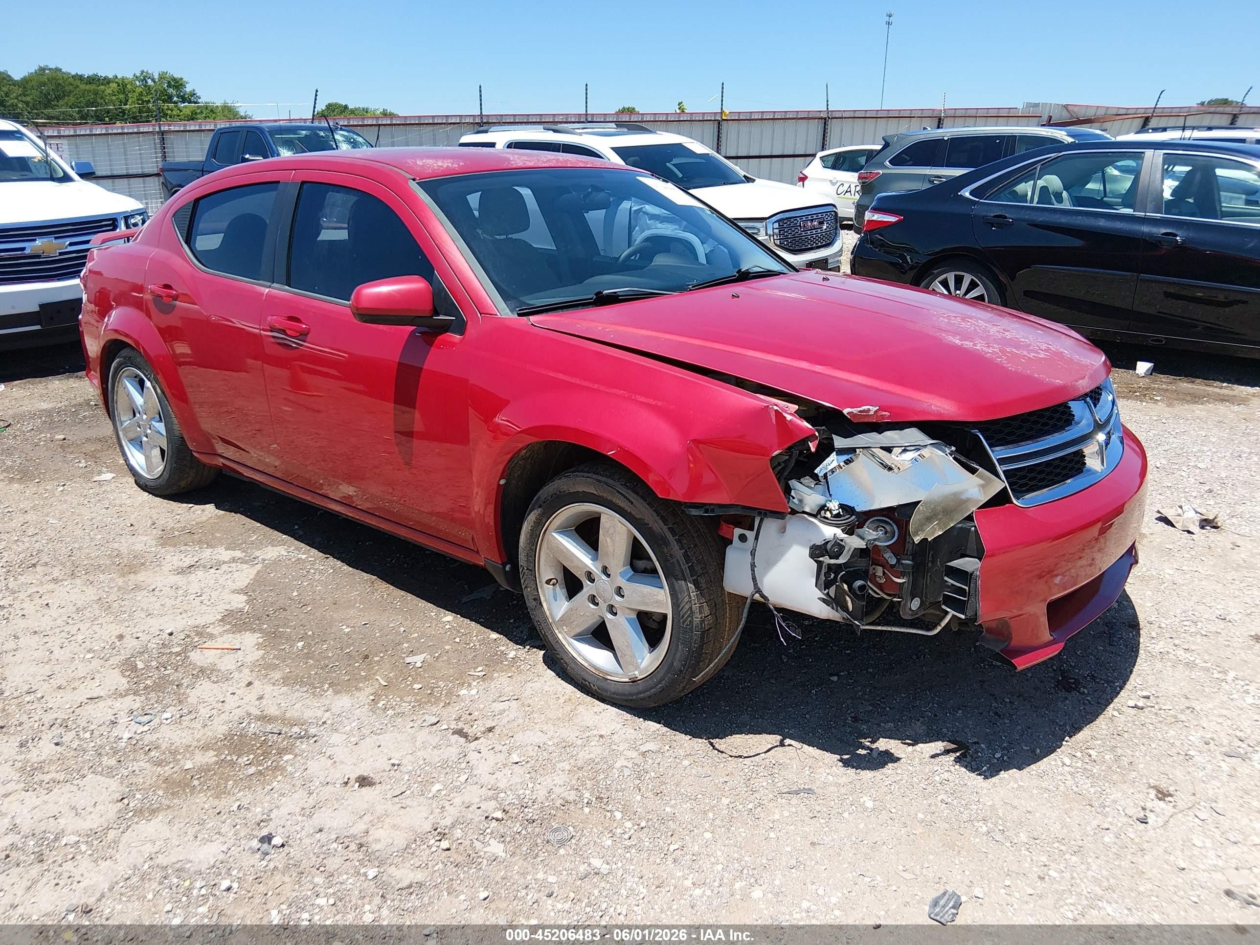 2013 Dodge Avenger Sxt Red vin: 1C3CDZCB4DN519956