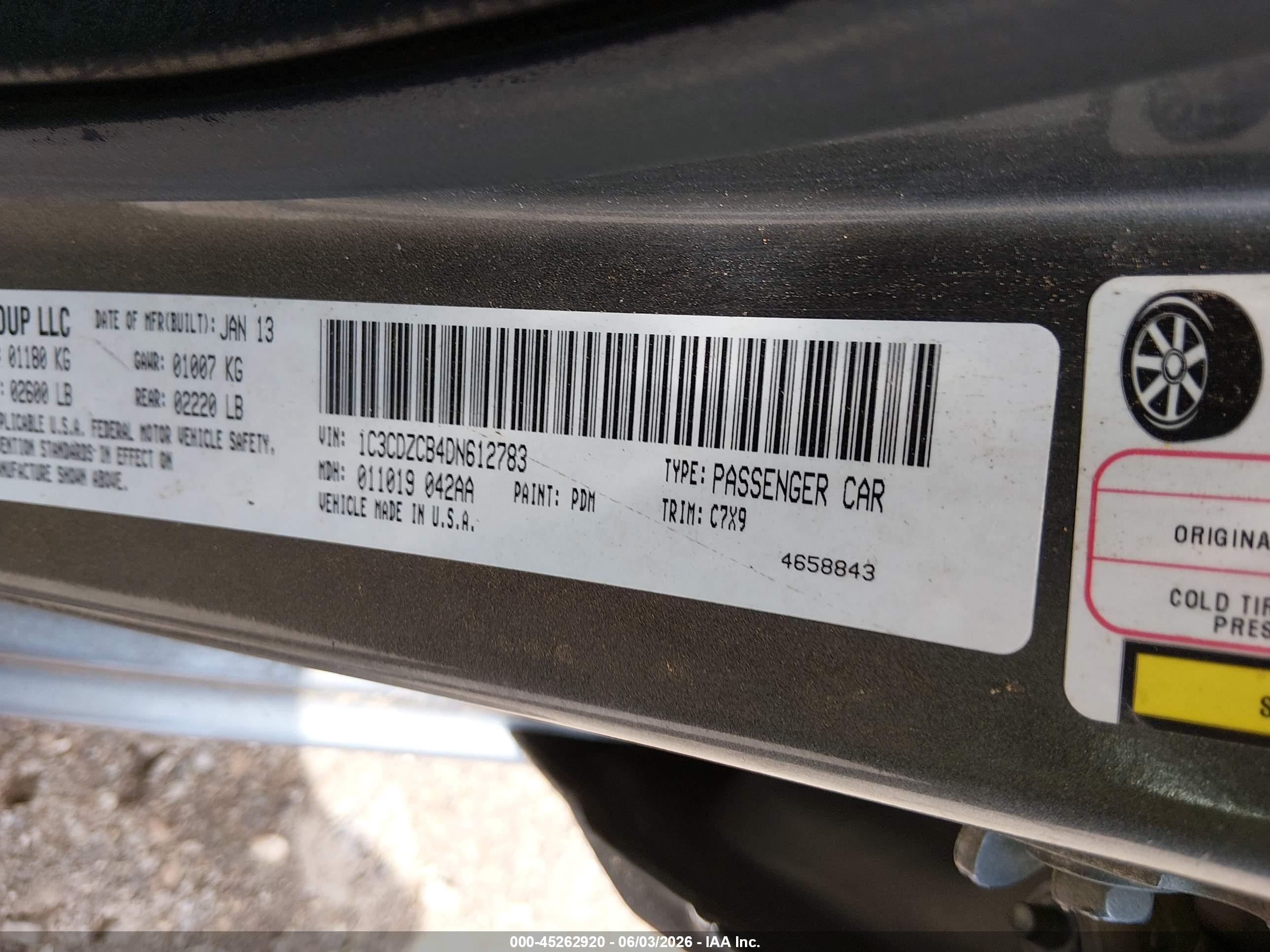 2013 Dodge Avenger Sxt Серый vin: 1C3CDZCB4DN612783