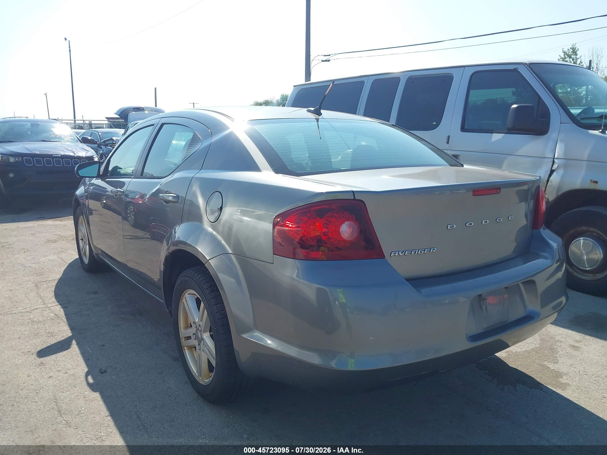 2012 Dodge Avenger Sxt Серый vin: 1C3CDZCB5CN137112