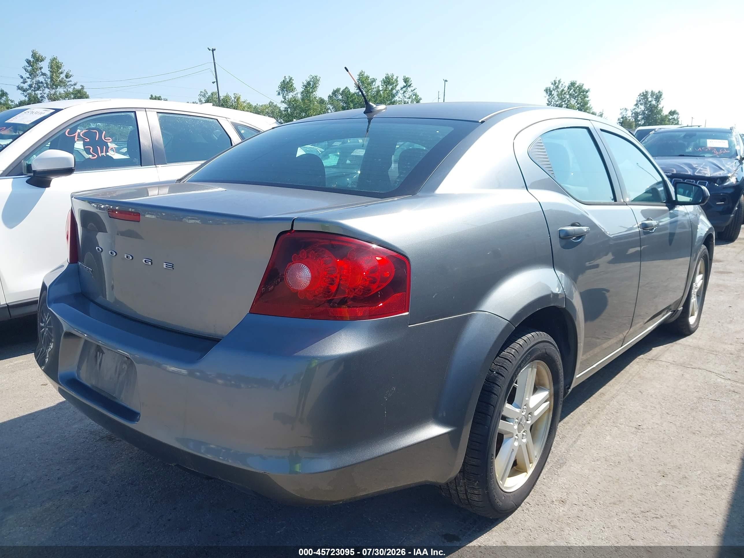 2012 Dodge Avenger Sxt Серый vin: 1C3CDZCB5CN137112