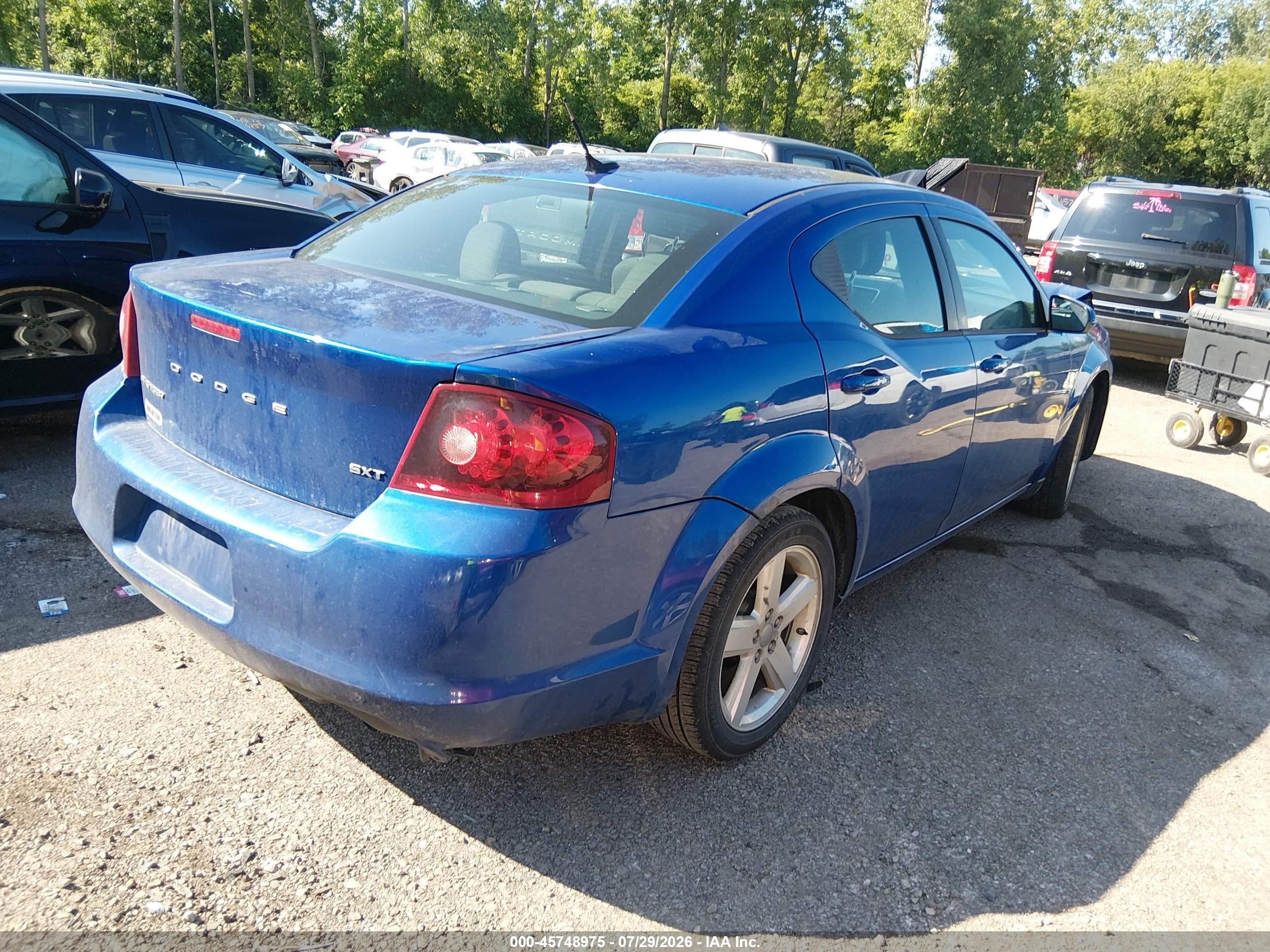 2013 Dodge Avenger Sxt Blue vin: 1C3CDZCB5DN502499