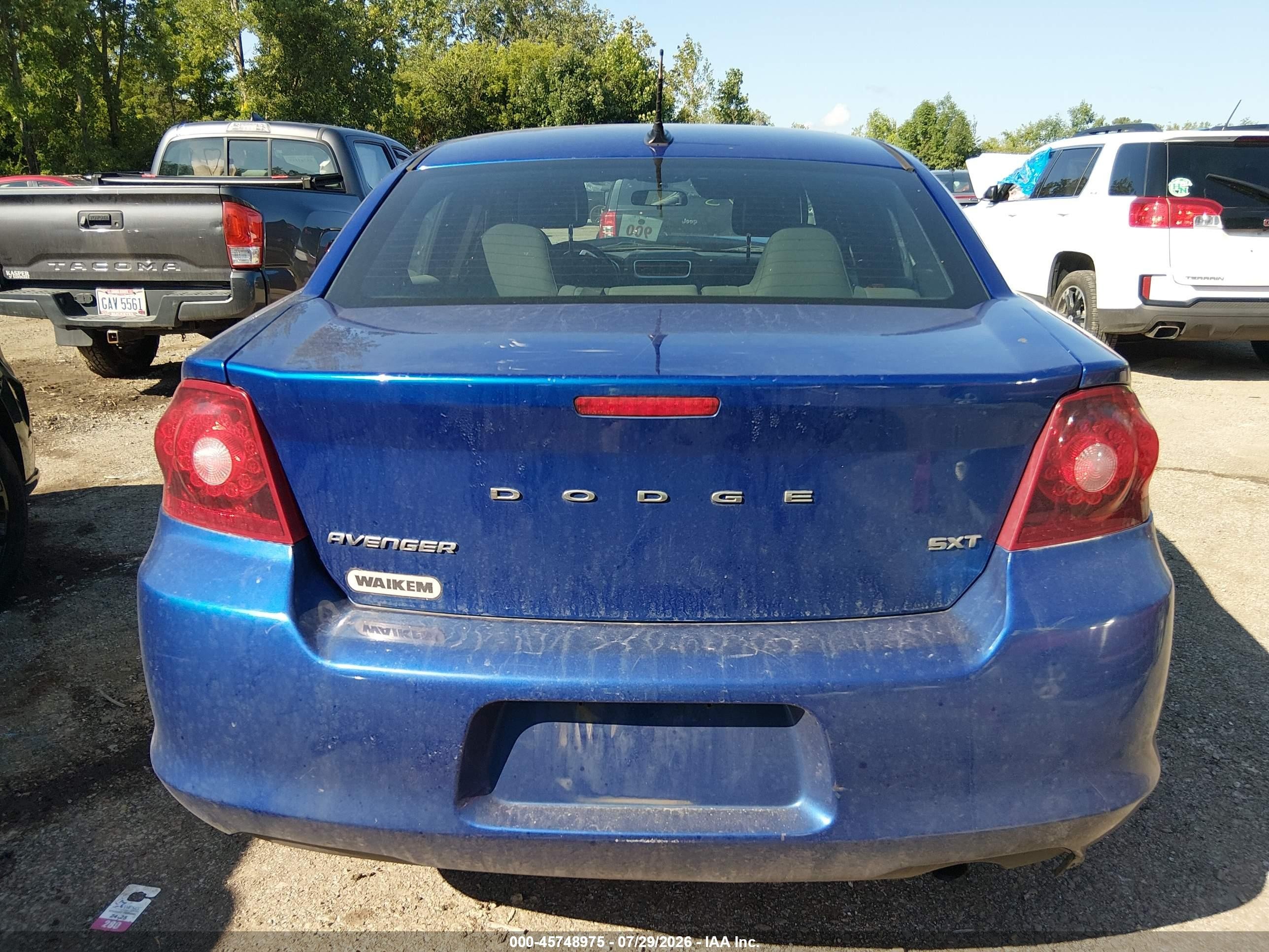 2013 Dodge Avenger Sxt Blue vin: 1C3CDZCB5DN502499