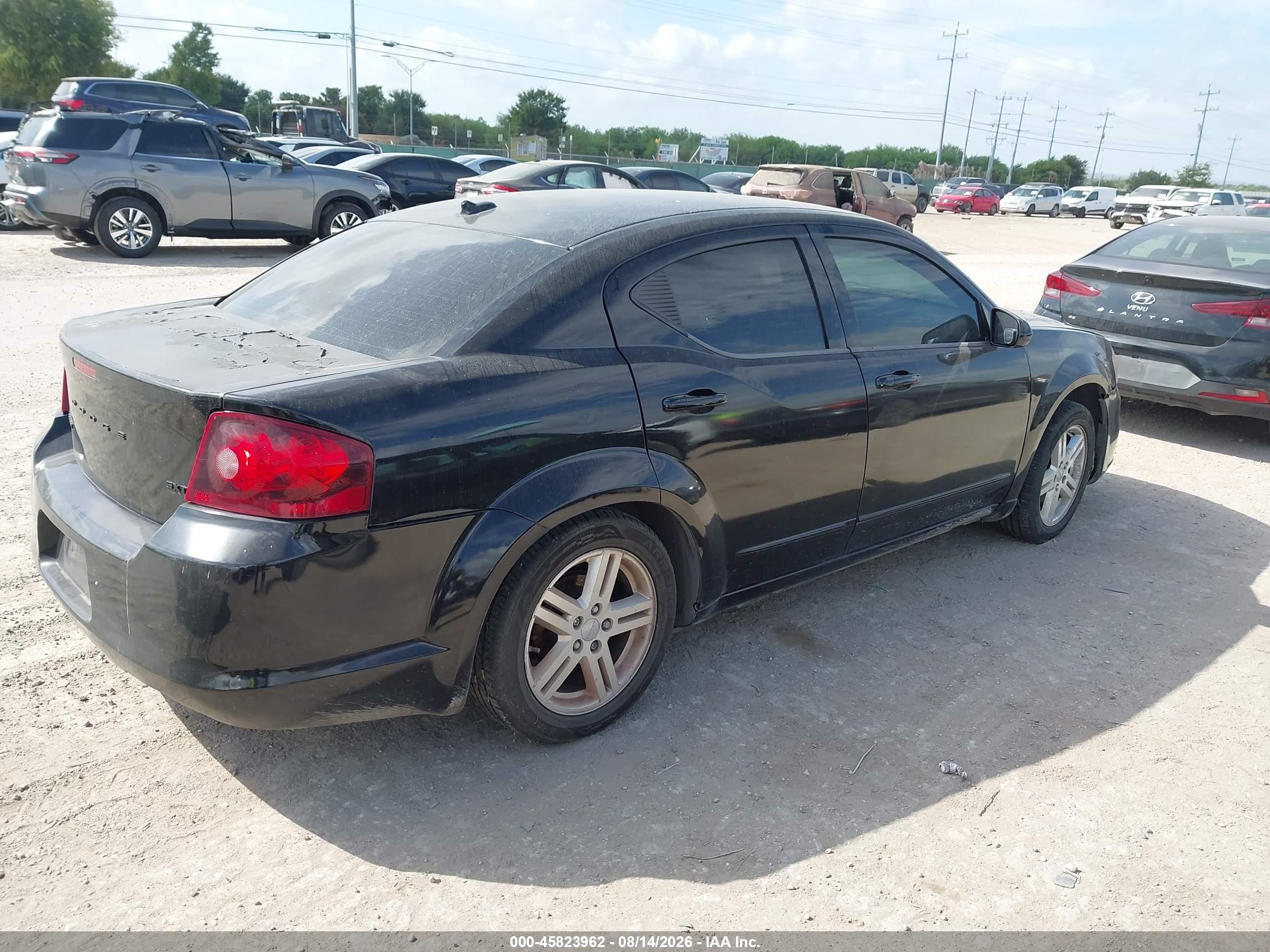 2013 Dodge Avenger Sxt Black vin: 1C3CDZCB5DN590731