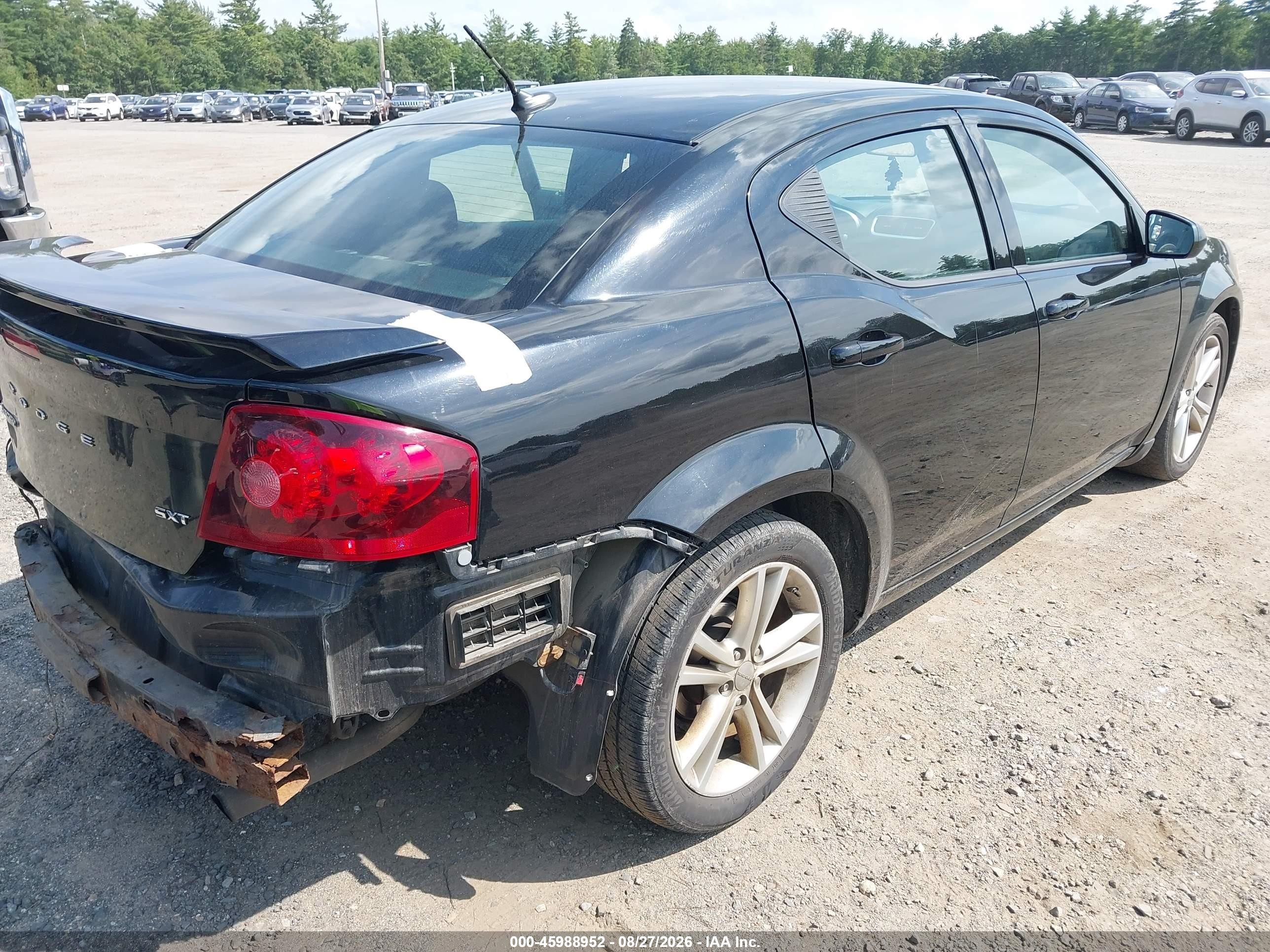 2012 Dodge Avenger Sxt Black vin: 1C3CDZCB6CN186061