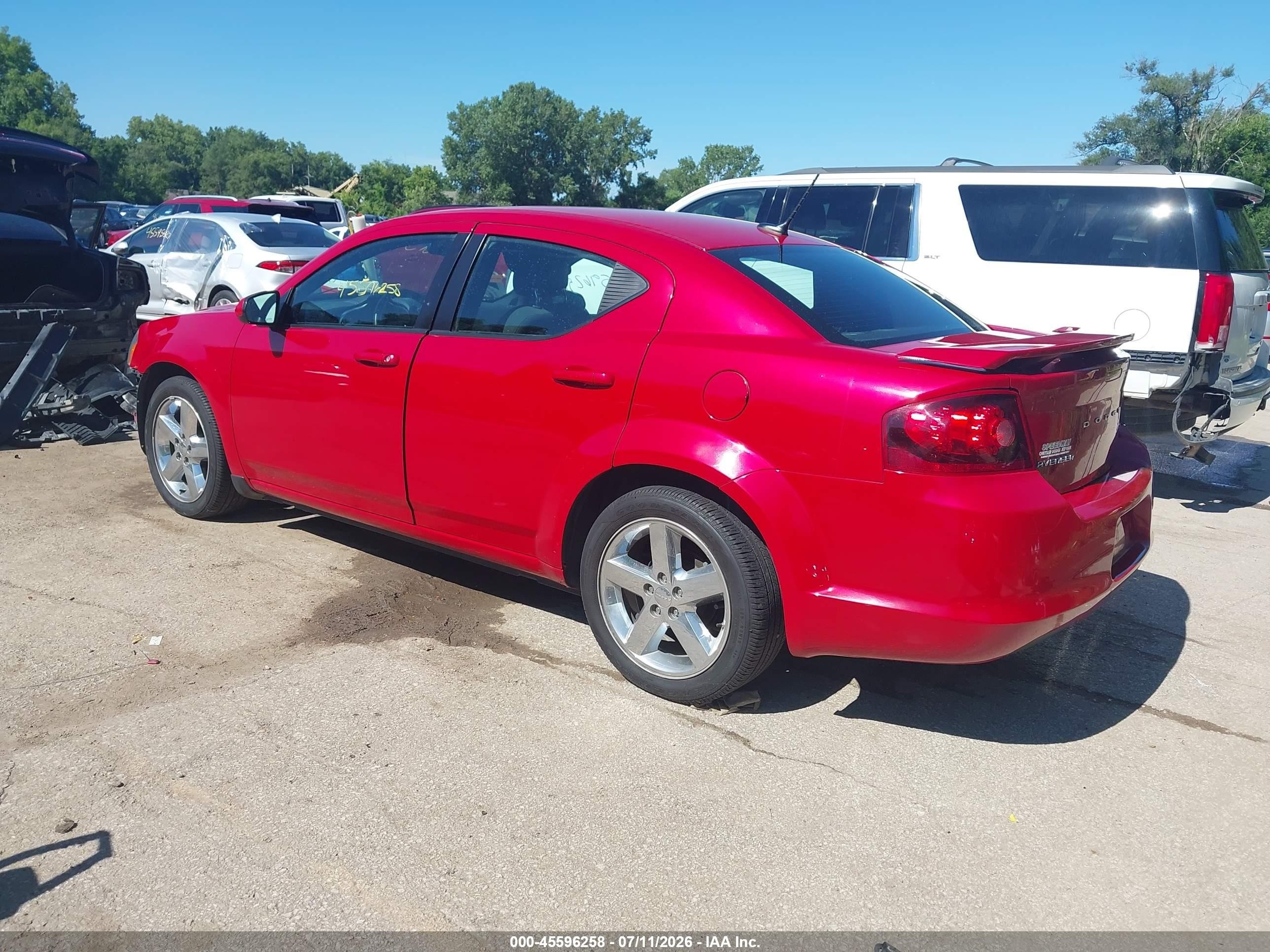 2012 Dodge Avenger Sxt Red vin: 1C3CDZCB6CN311849