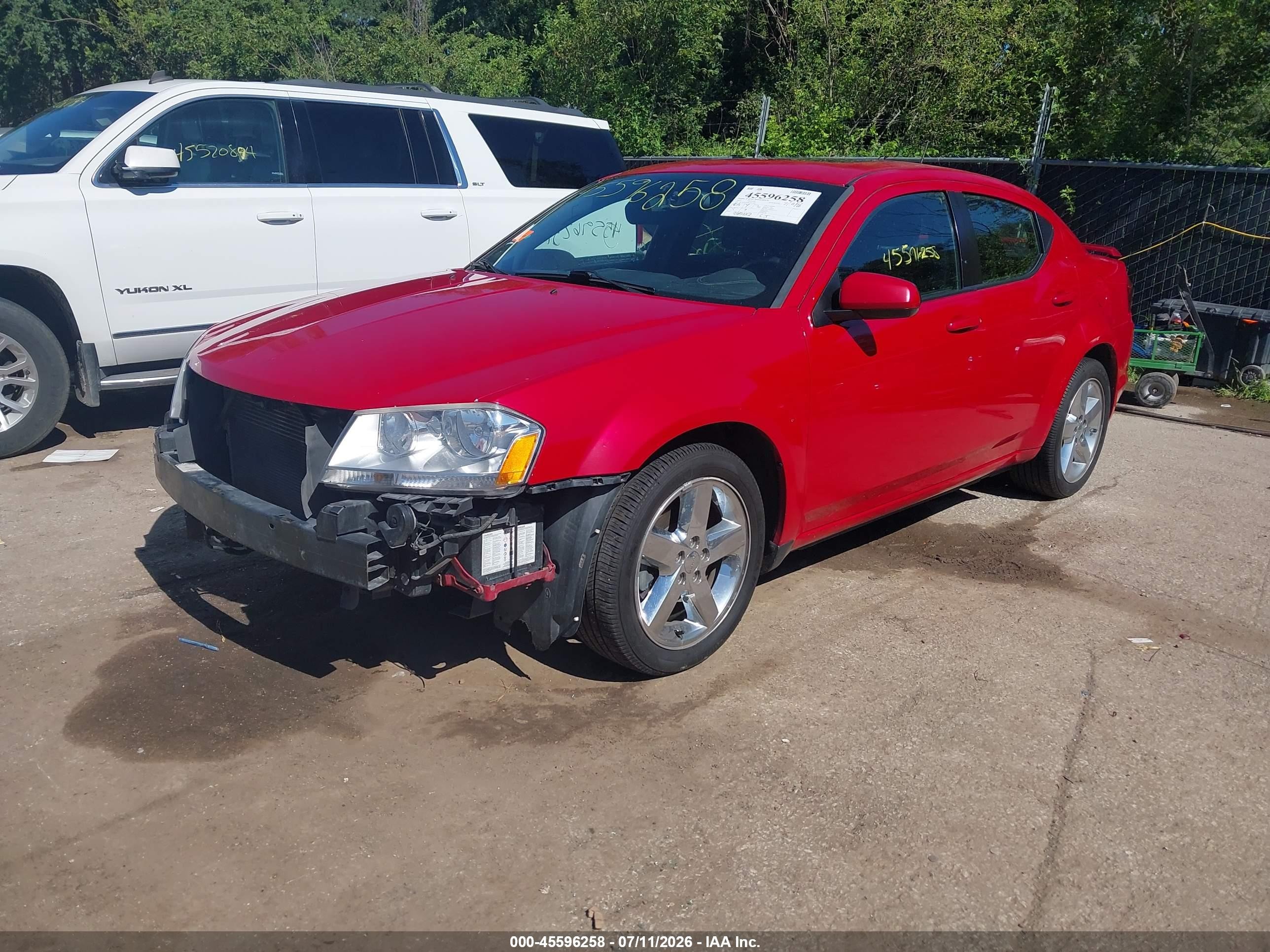 2012 Dodge Avenger Sxt Red vin: 1C3CDZCB6CN311849