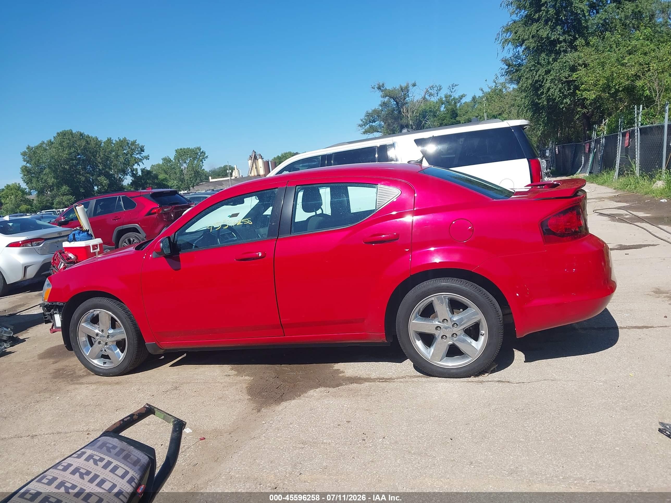 2012 Dodge Avenger Sxt Red vin: 1C3CDZCB6CN311849