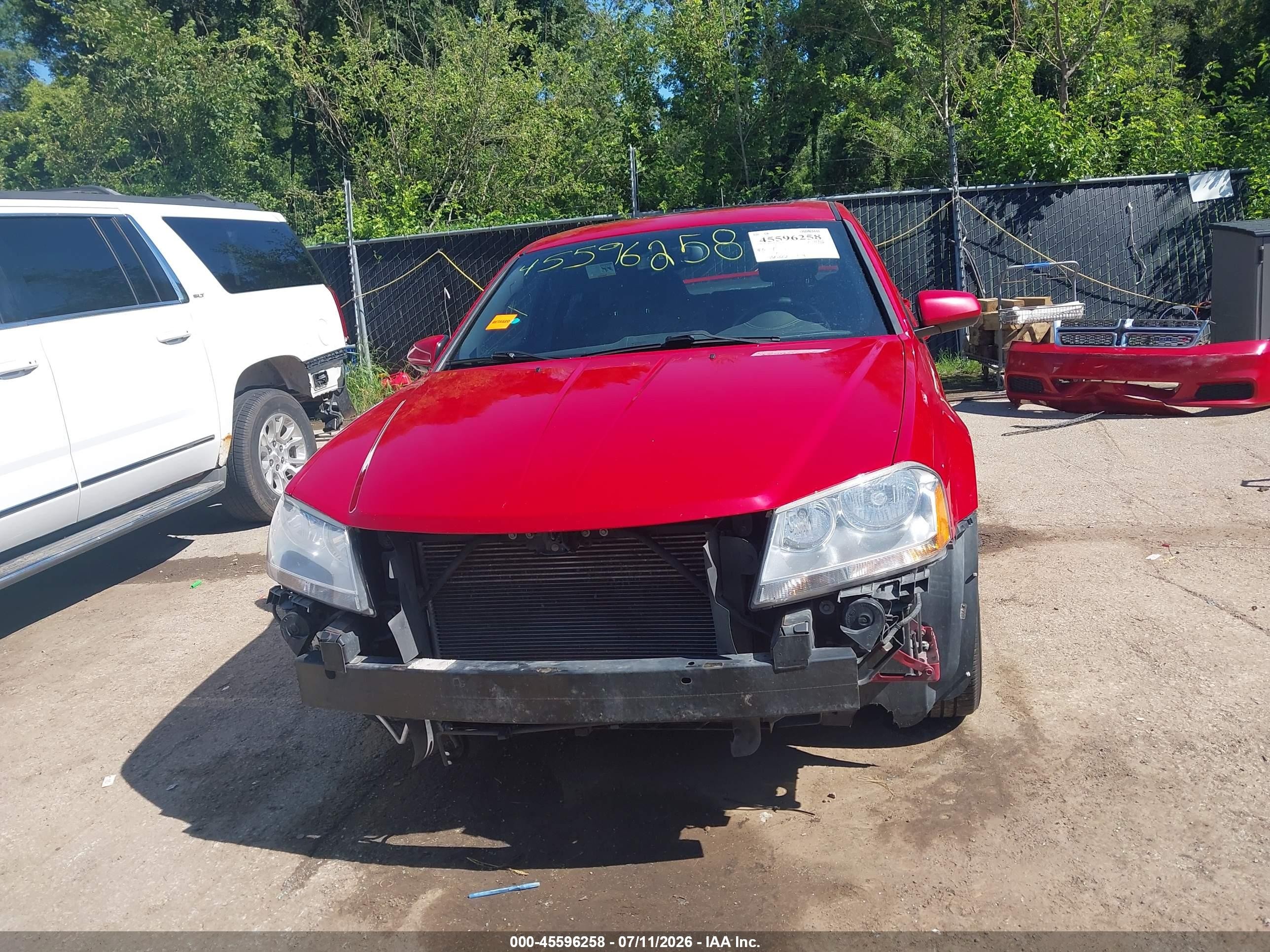 2012 Dodge Avenger Sxt Red vin: 1C3CDZCB6CN311849