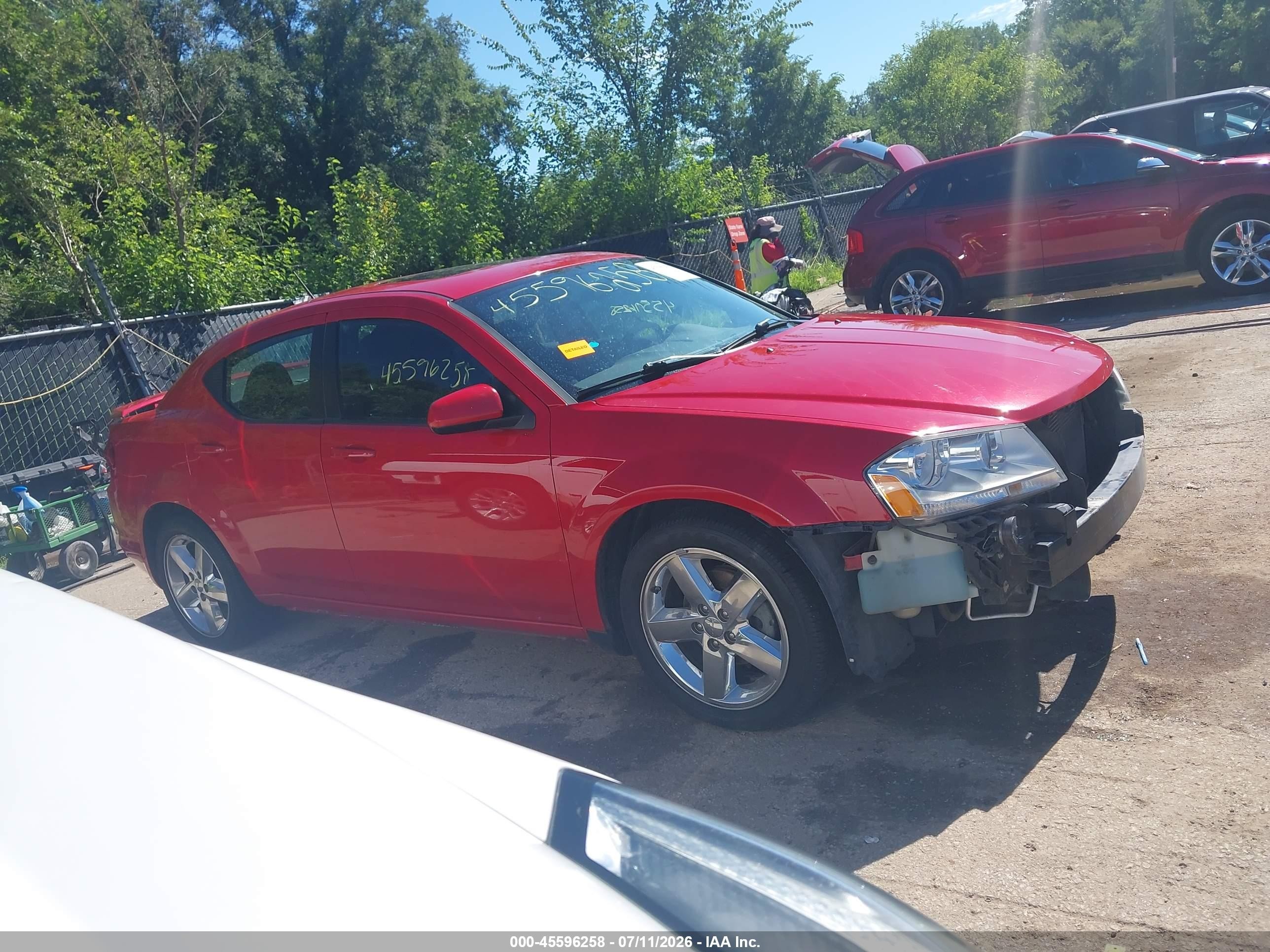 2012 Dodge Avenger Sxt Red vin: 1C3CDZCB6CN311849
