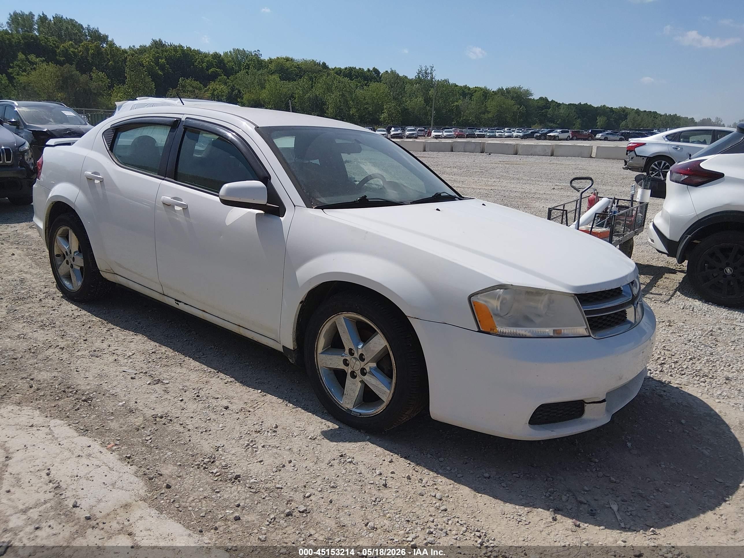 2012 Dodge Avenger Sxt White vin: 1C3CDZCB6CN312273