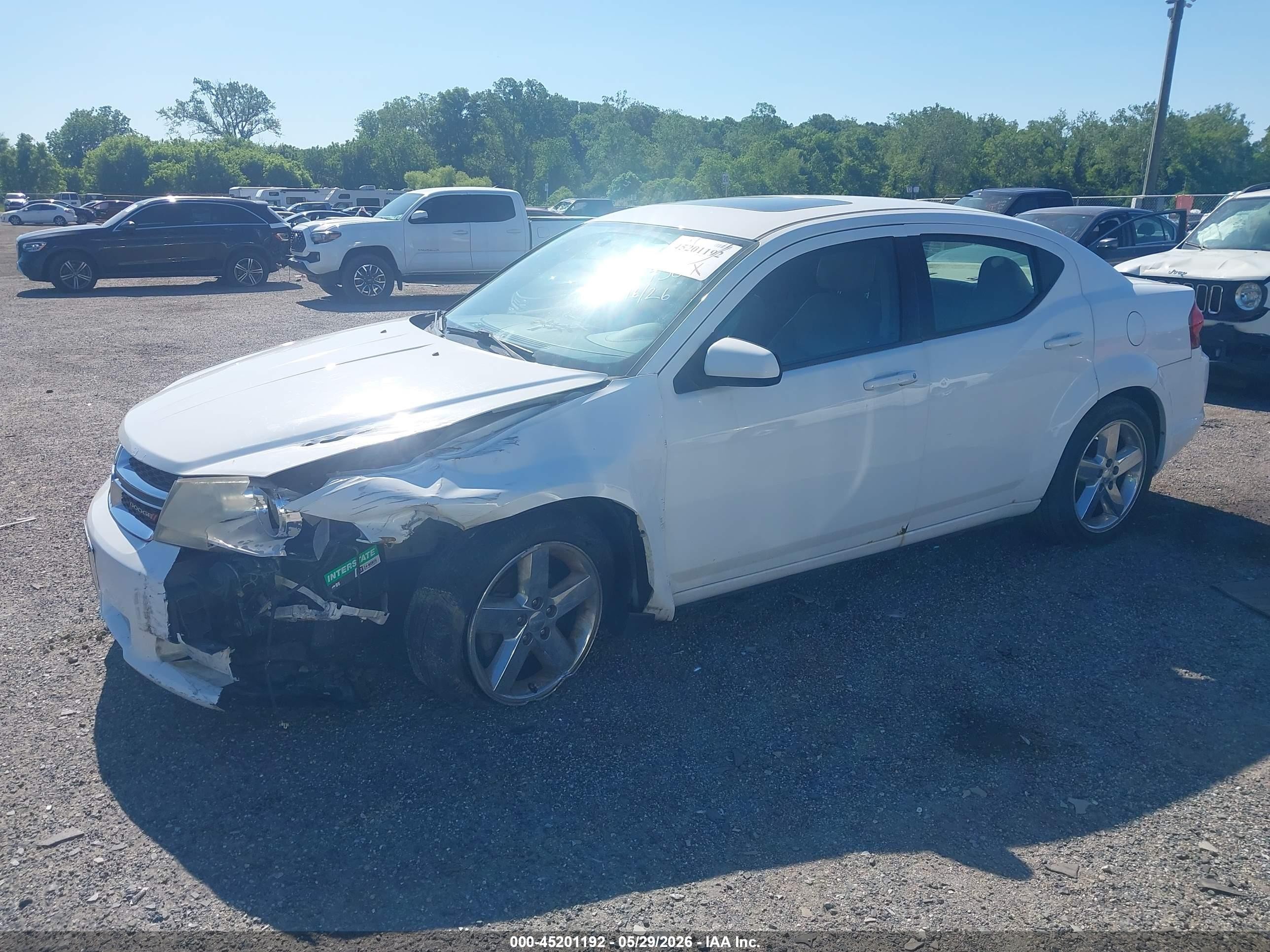 2013 Dodge Avenger Sxt Белый vin: 1C3CDZCB6DN576725