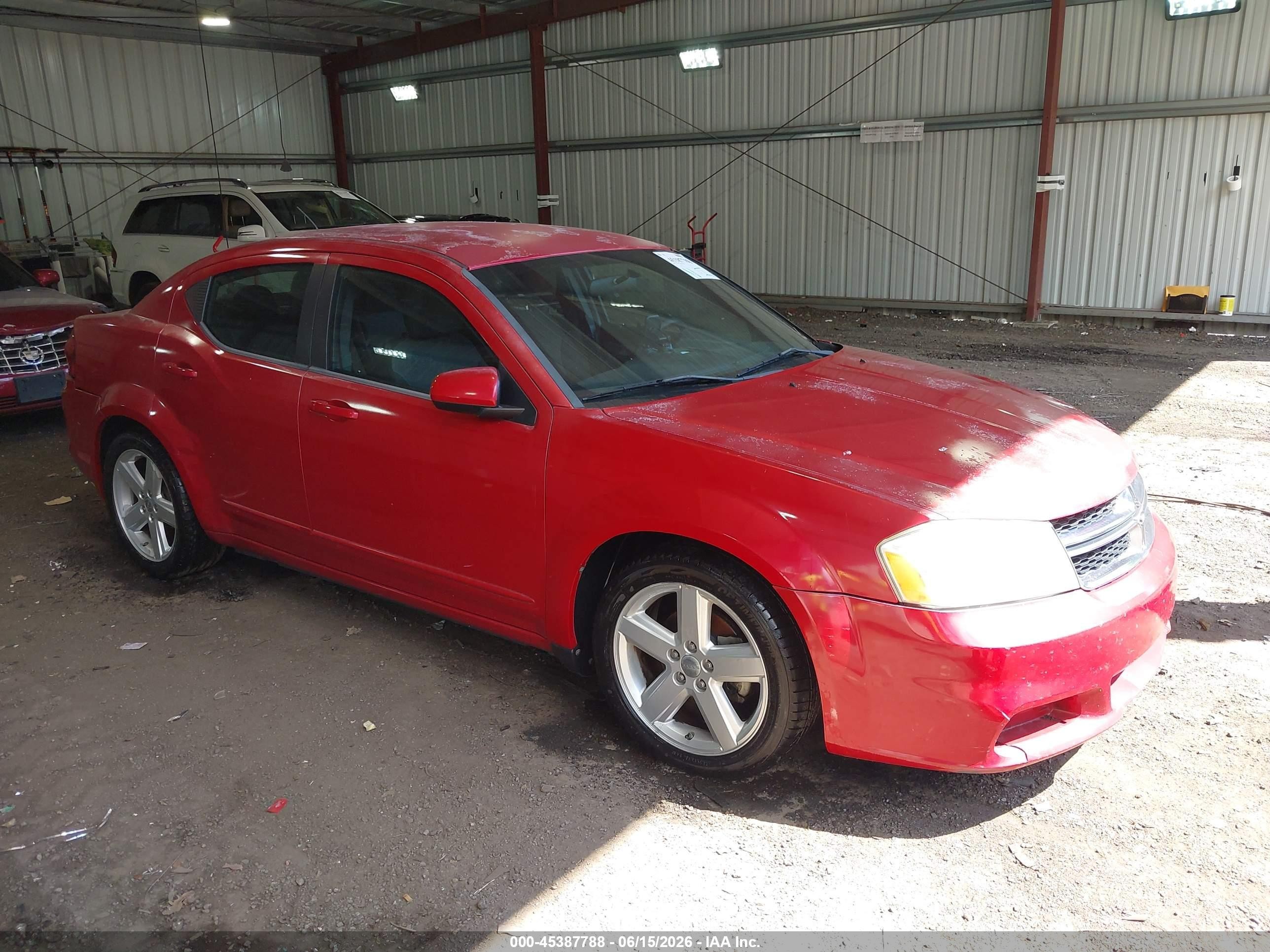 2013 Dodge Avenger Sxt Red vin: 1C3CDZCB6DN682236