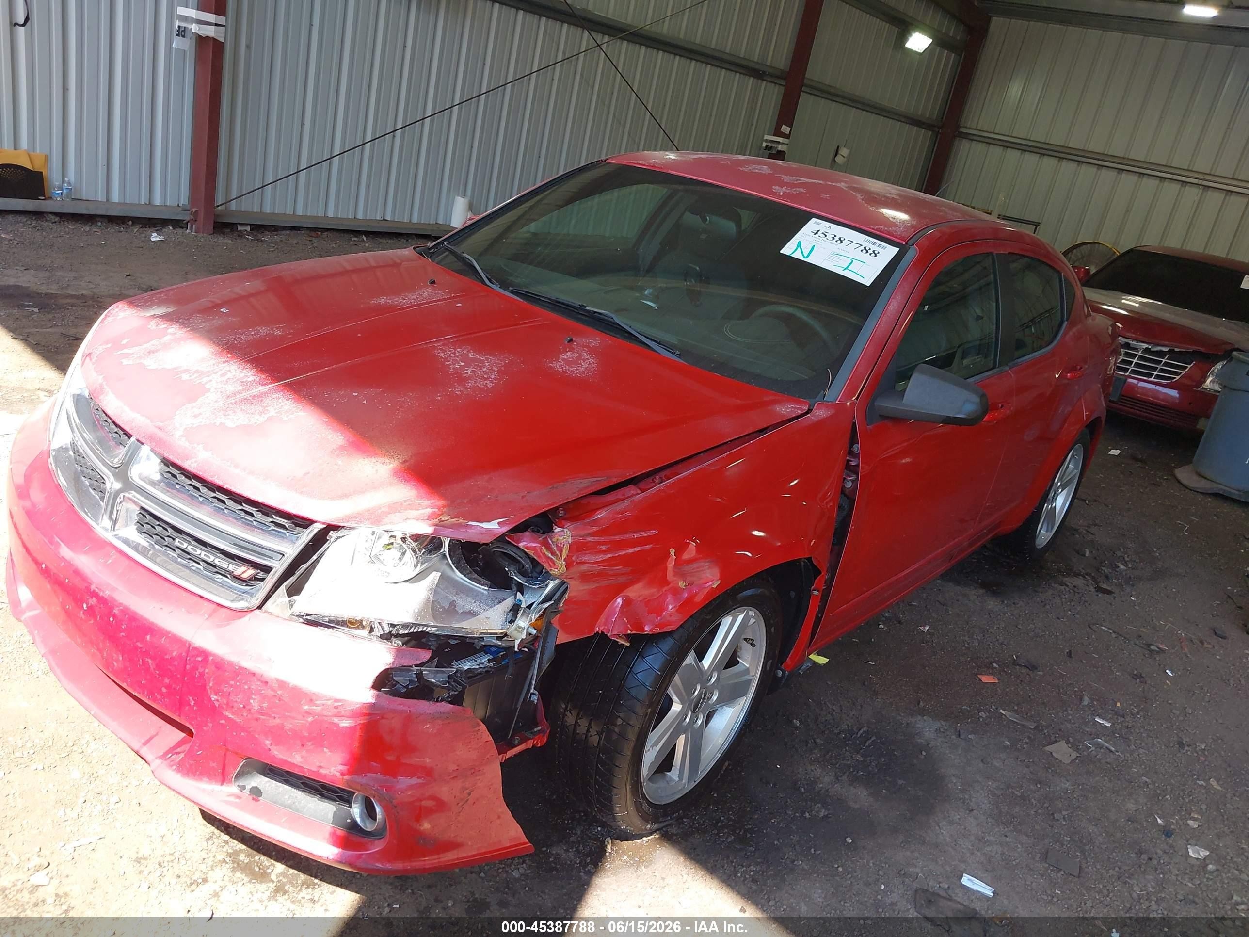 2013 Dodge Avenger Sxt Red vin: 1C3CDZCB6DN682236
