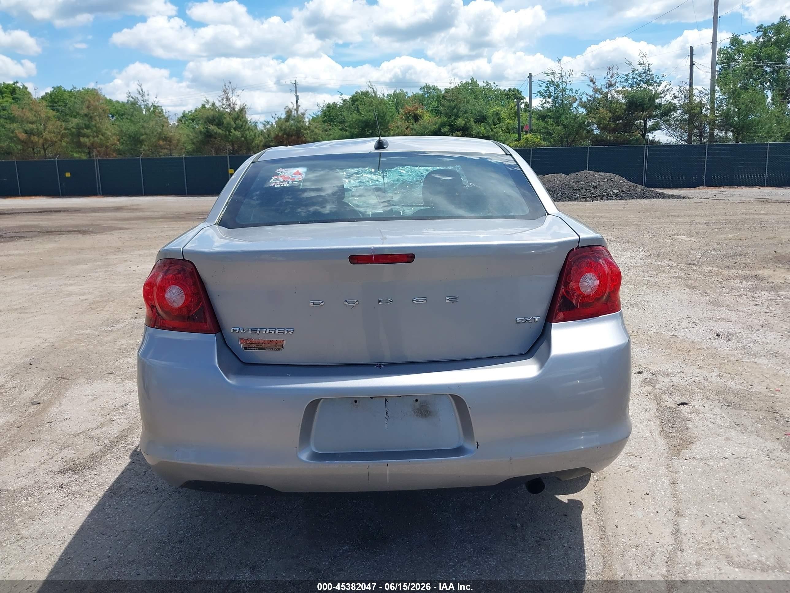 2013 Dodge Avenger Sxt Silver vin: 1C3CDZCB7DN552384