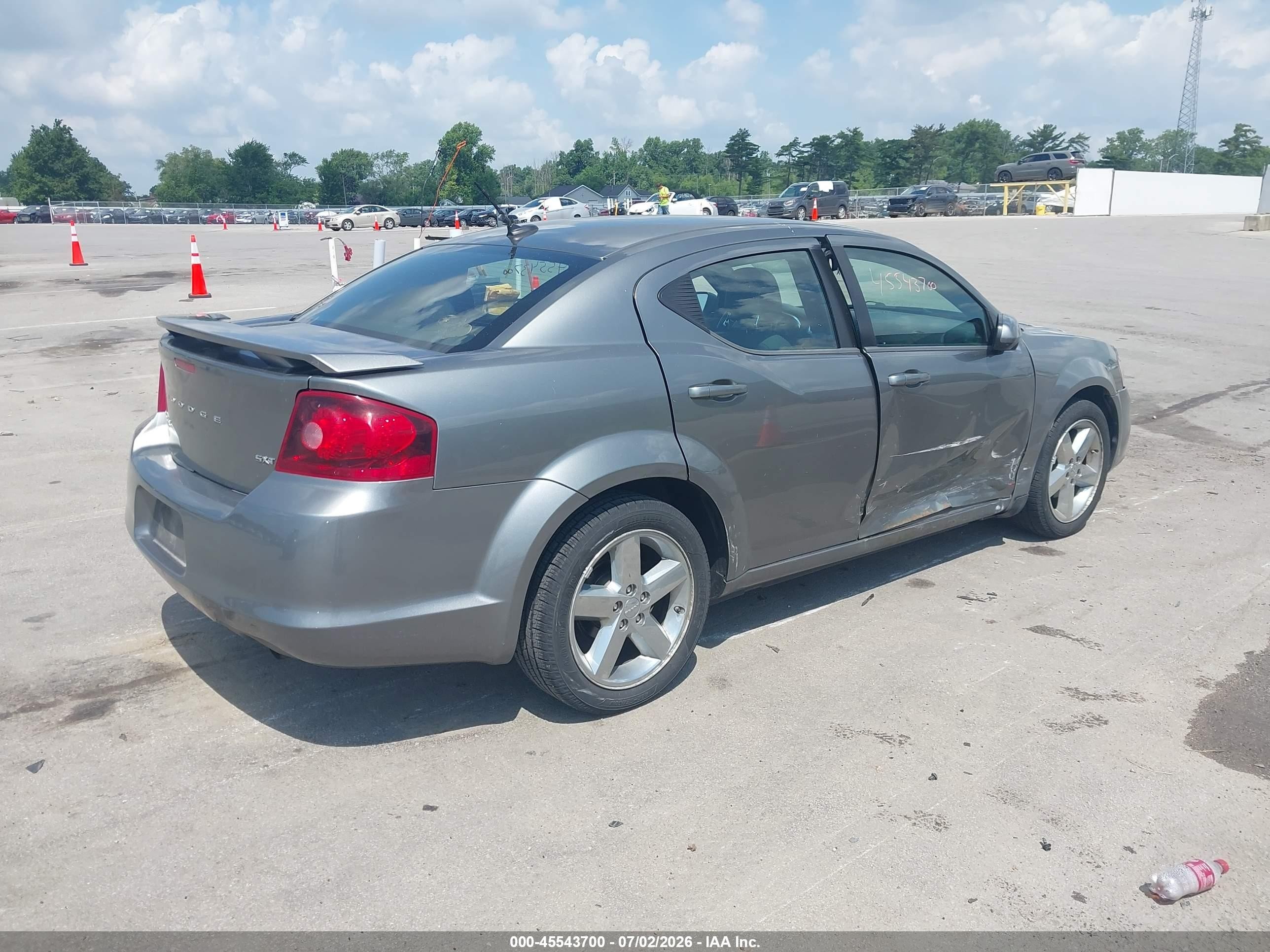 2013 Dodge Avenger Sxt Gray vin: 1C3CDZCB7DN582873