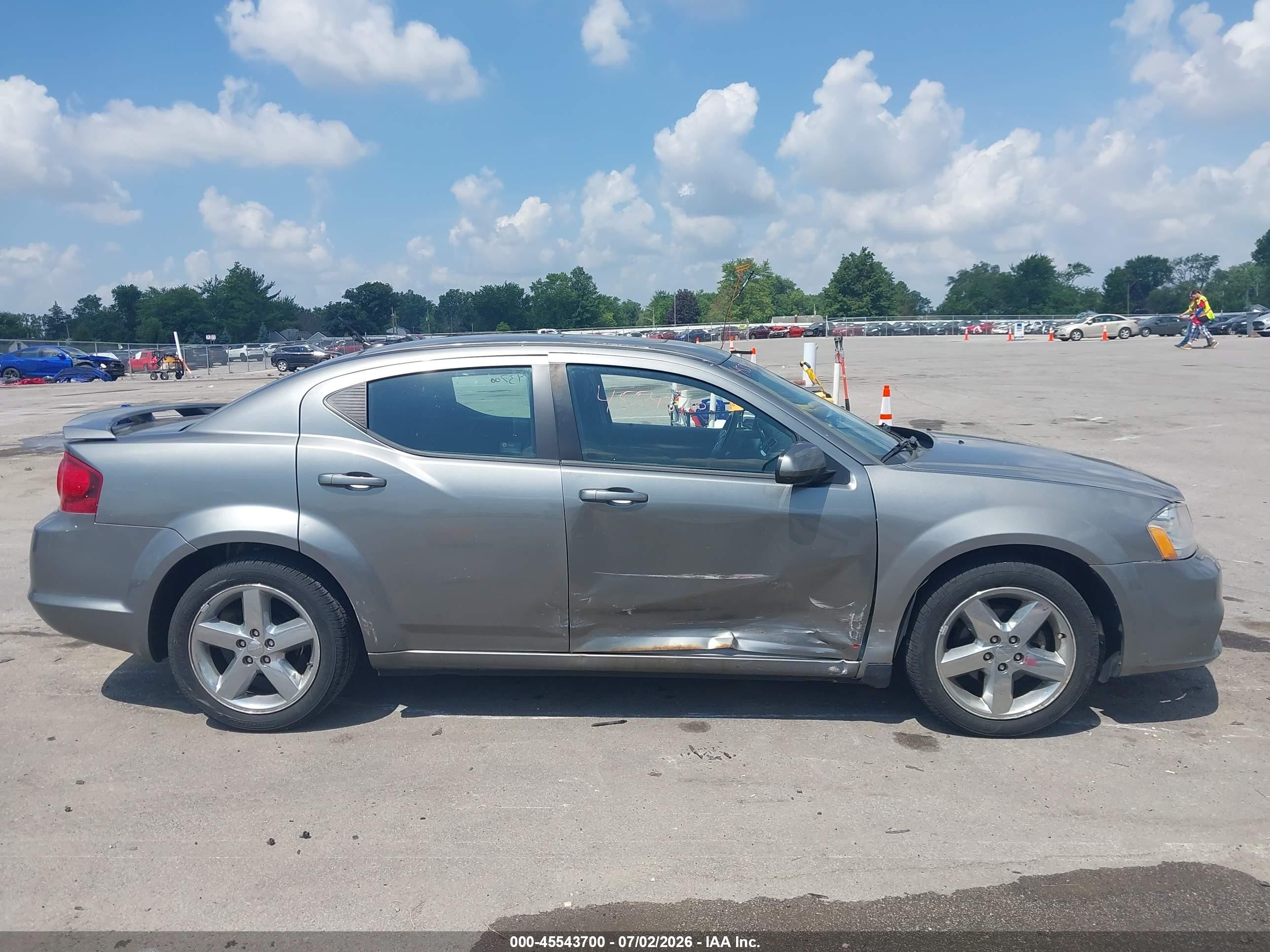 2013 Dodge Avenger Sxt Gray vin: 1C3CDZCB7DN582873