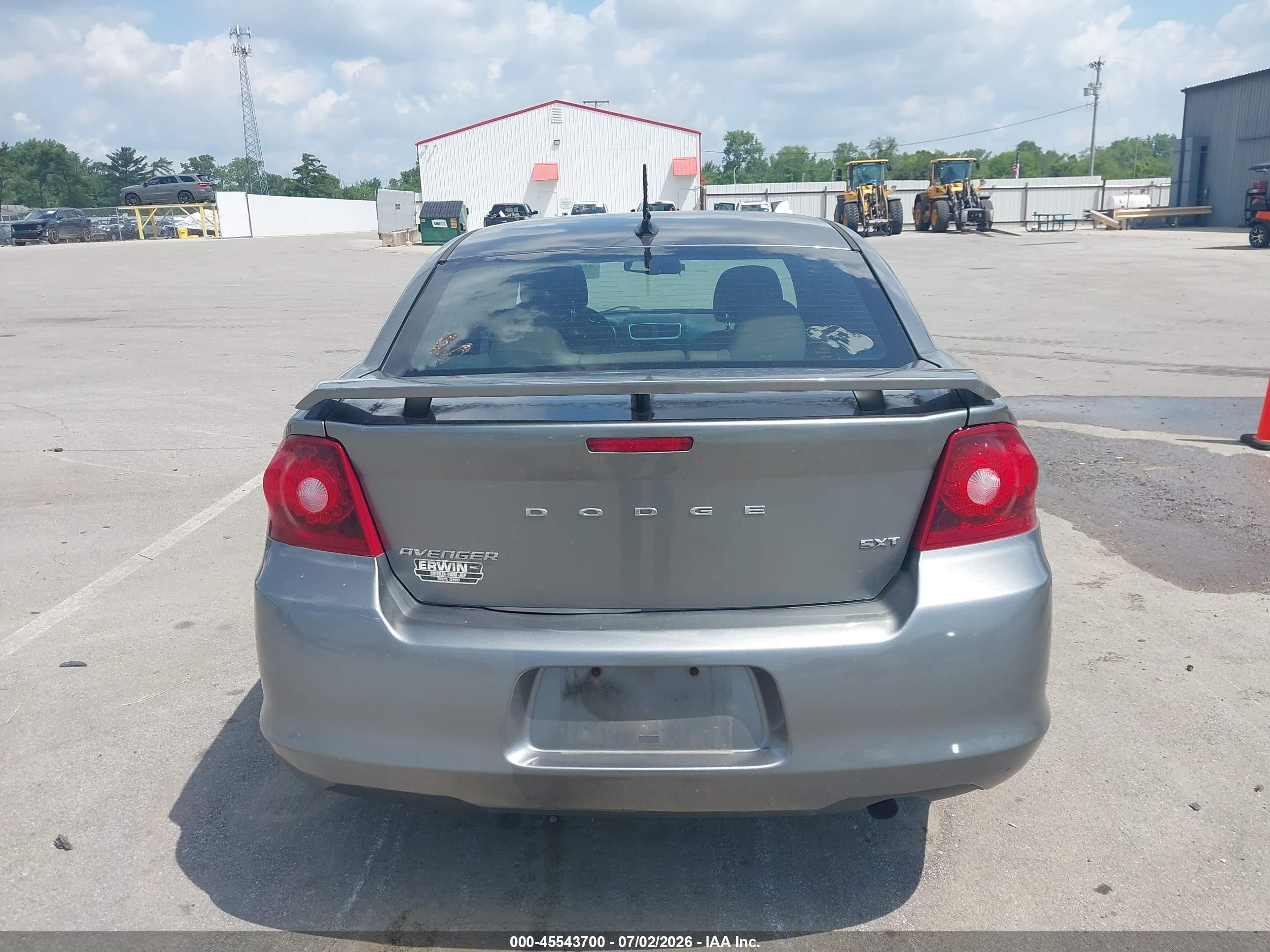 2013 Dodge Avenger Sxt Gray vin: 1C3CDZCB7DN582873