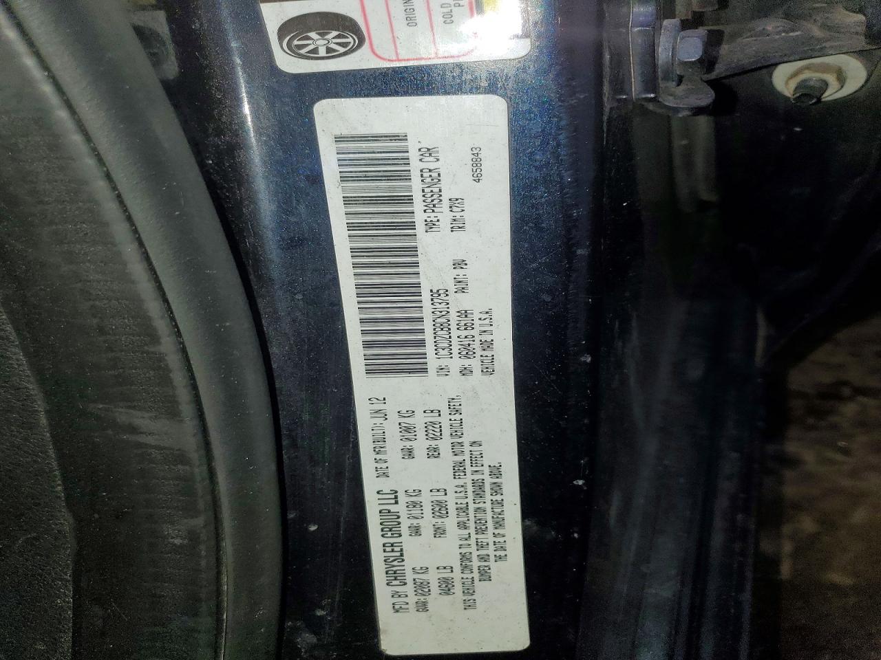 2012 Dodge Avenger Sxt Blue vin: 1C3CDZCB8CN313795