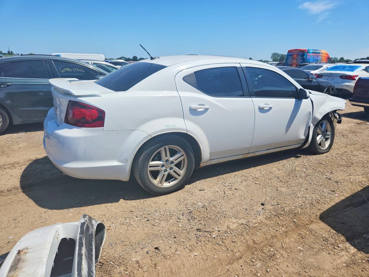 2012 Dodge Avenger Sxt White vin: 1C3CDZCB9CN196406